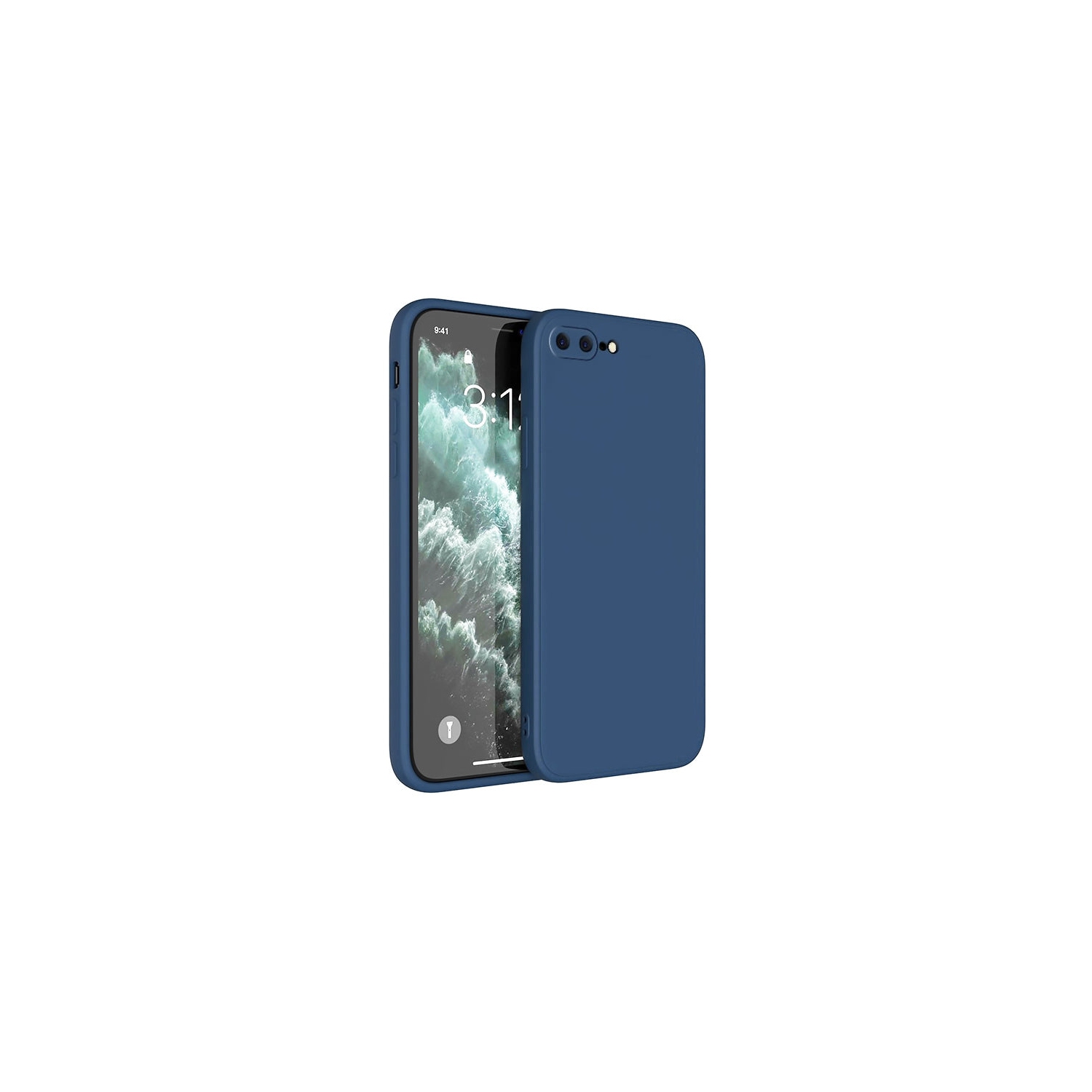 PANDACO Soft Shell Matte Navy Case for iPhone 7 Plus or iPhone 8 Plus