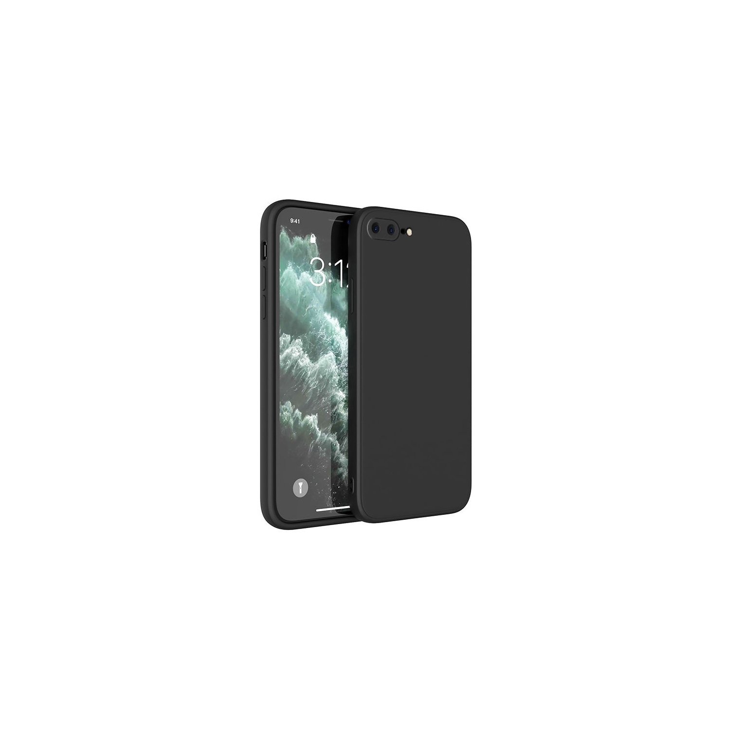 PANDACO Soft Shell Matte Black Case for iPhone 7 Plus or iPhone 8 Plus