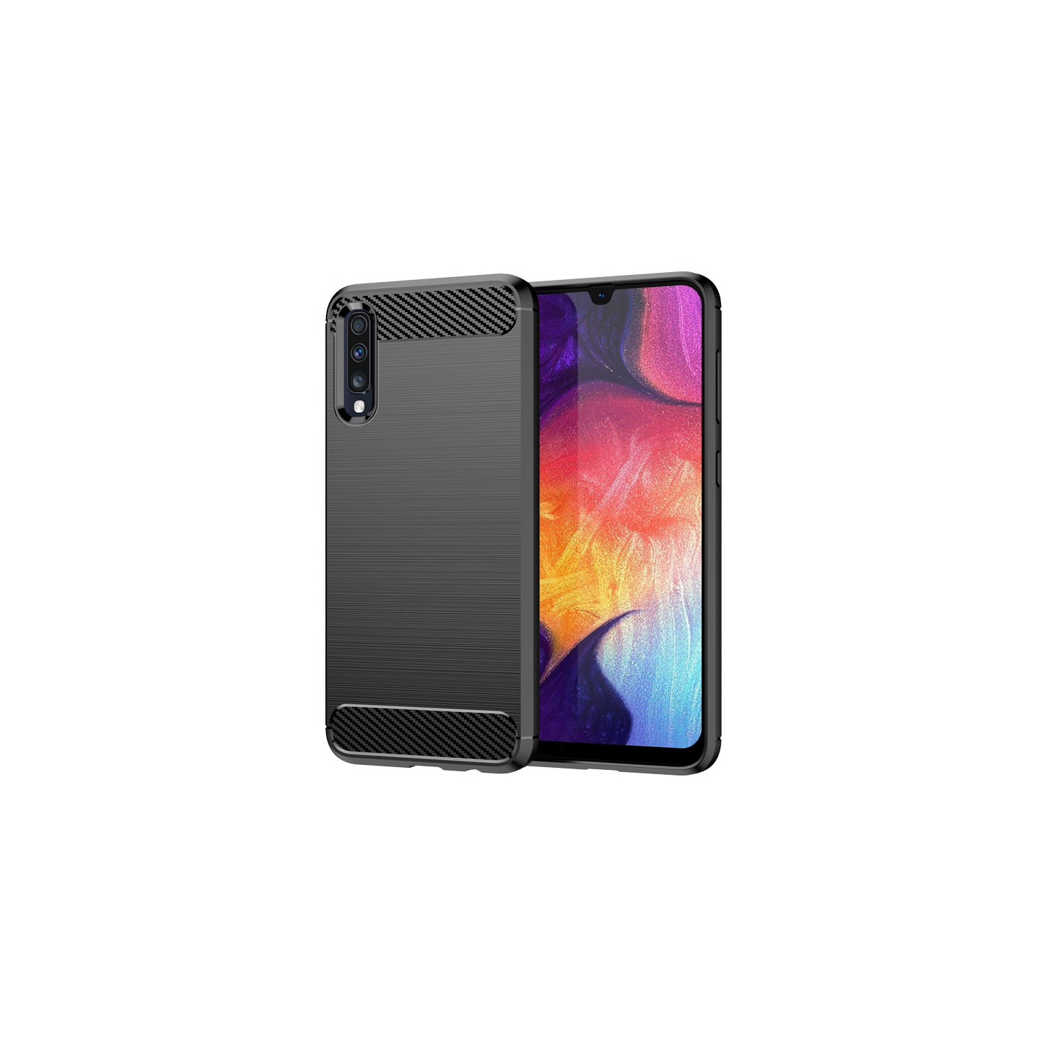 PANDACO Black Brushed Metal Case for Samsung Galaxy A50
