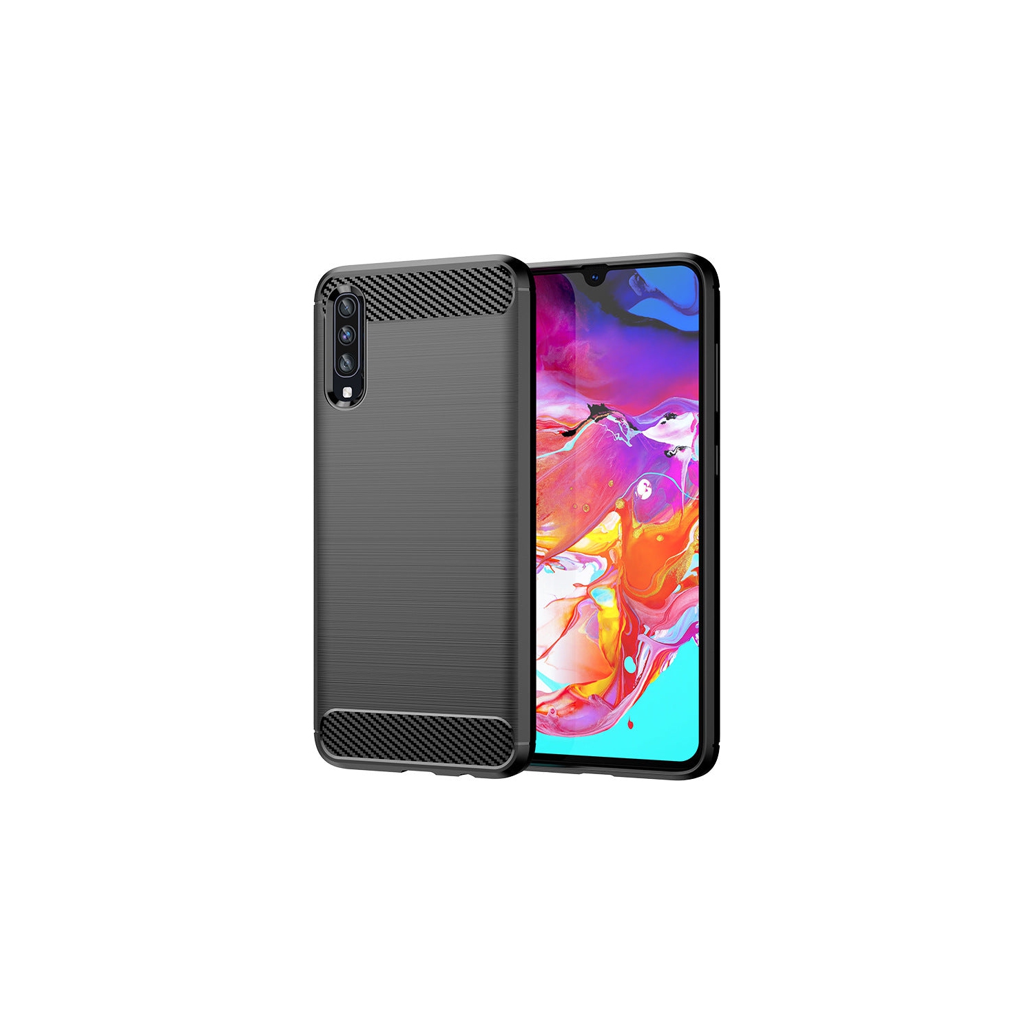 PANDACO Black Brushed Metal Case for Samsung Galaxy A70