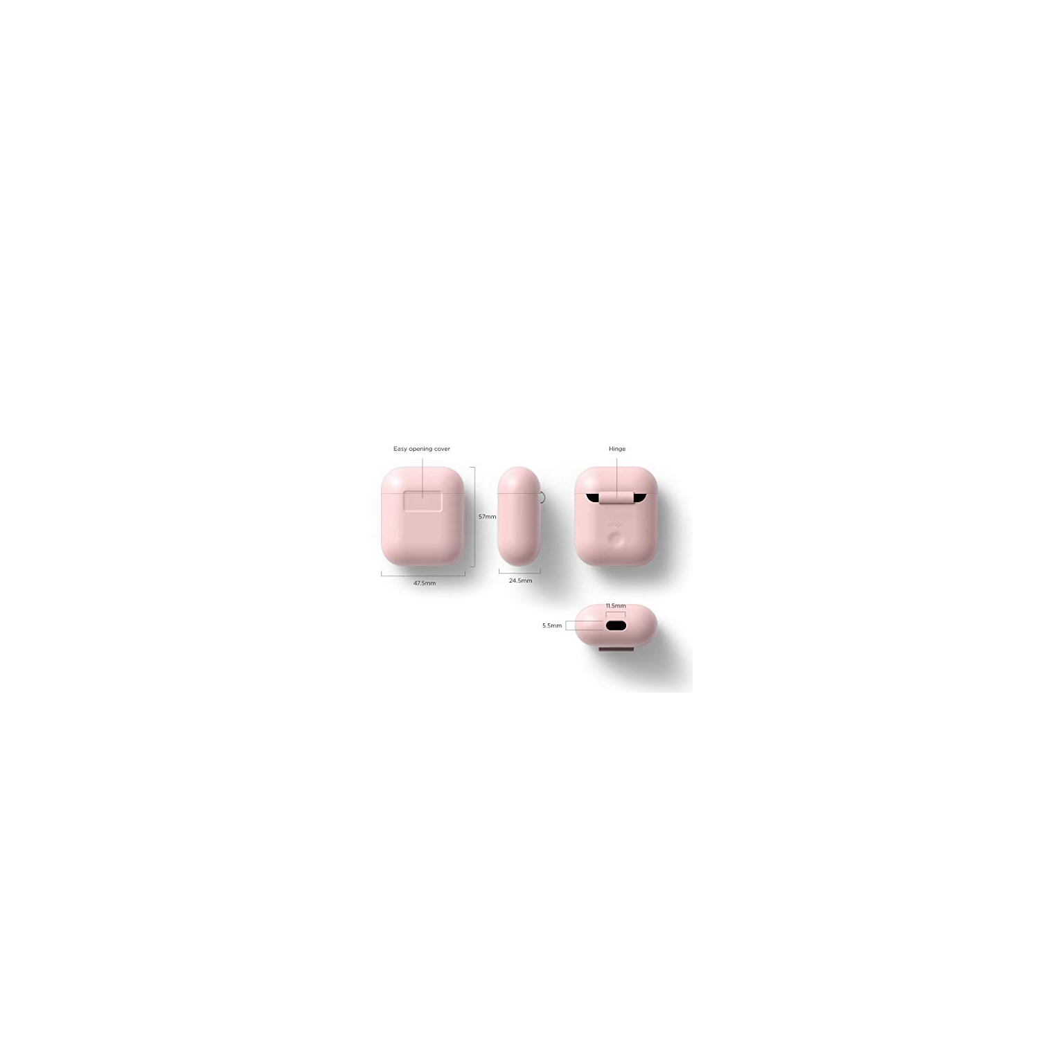 elago Silicone Case Designed for Apple AirPods Case 1 and 2 [Pink]