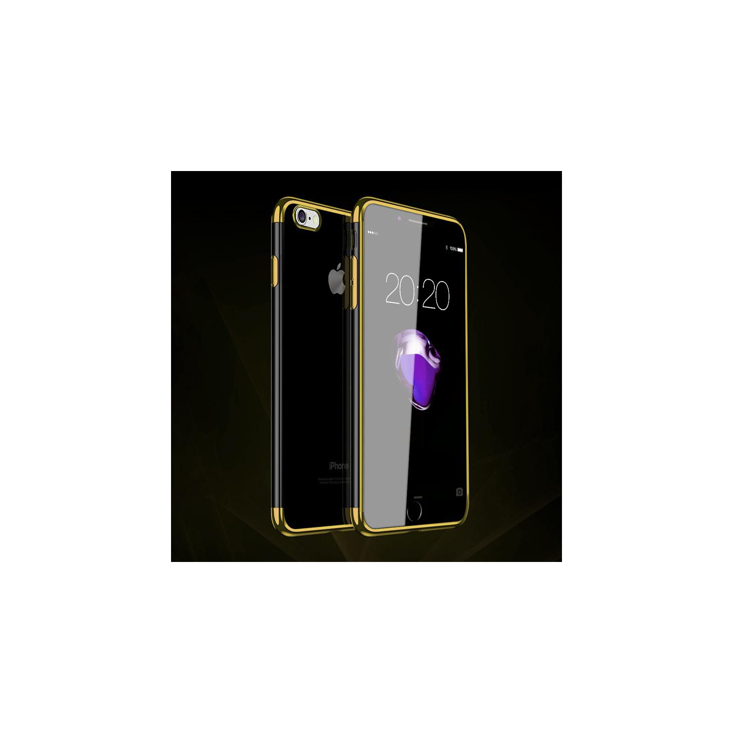 PANDACO Gold Trim Clear Case for iPhone 6 Plus or iPhone 6s Plus