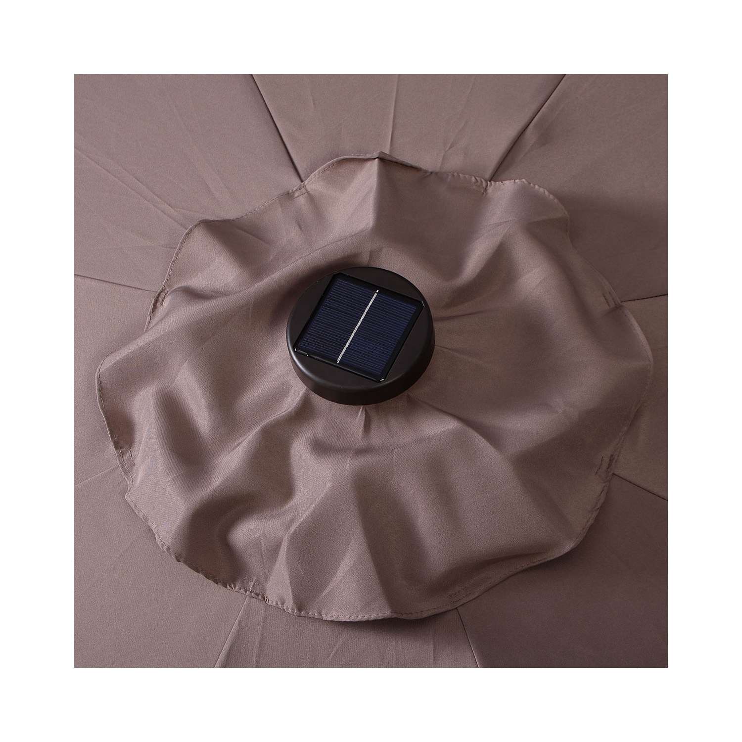 10ft Patio Solar Umbrella LED Patio Market Steel Tilt w/ Crank Outdoor