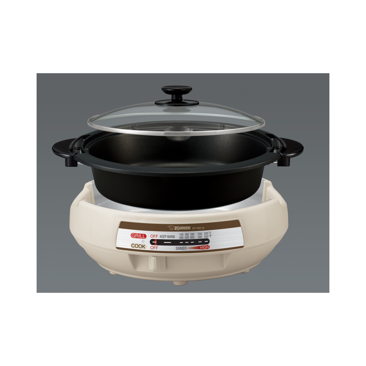 Zojirushi Gourmet d'Expert Electric Skillet EP-PBC10, Light Gray 