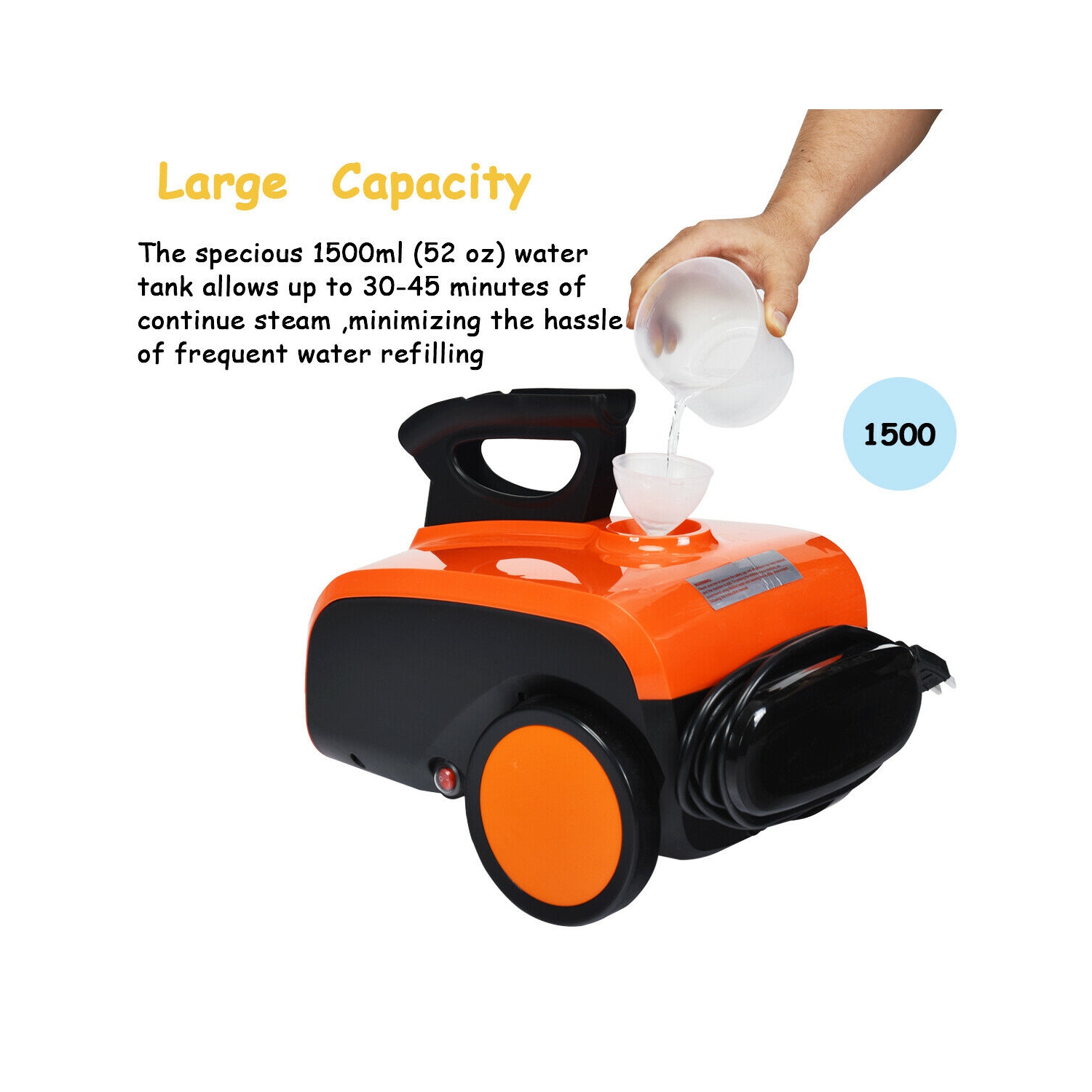 Costway 1500W Heavy Duty Steam Cleaner Mop Multi-Purpose Steam Cleaning 4.0 Bar 1.5L