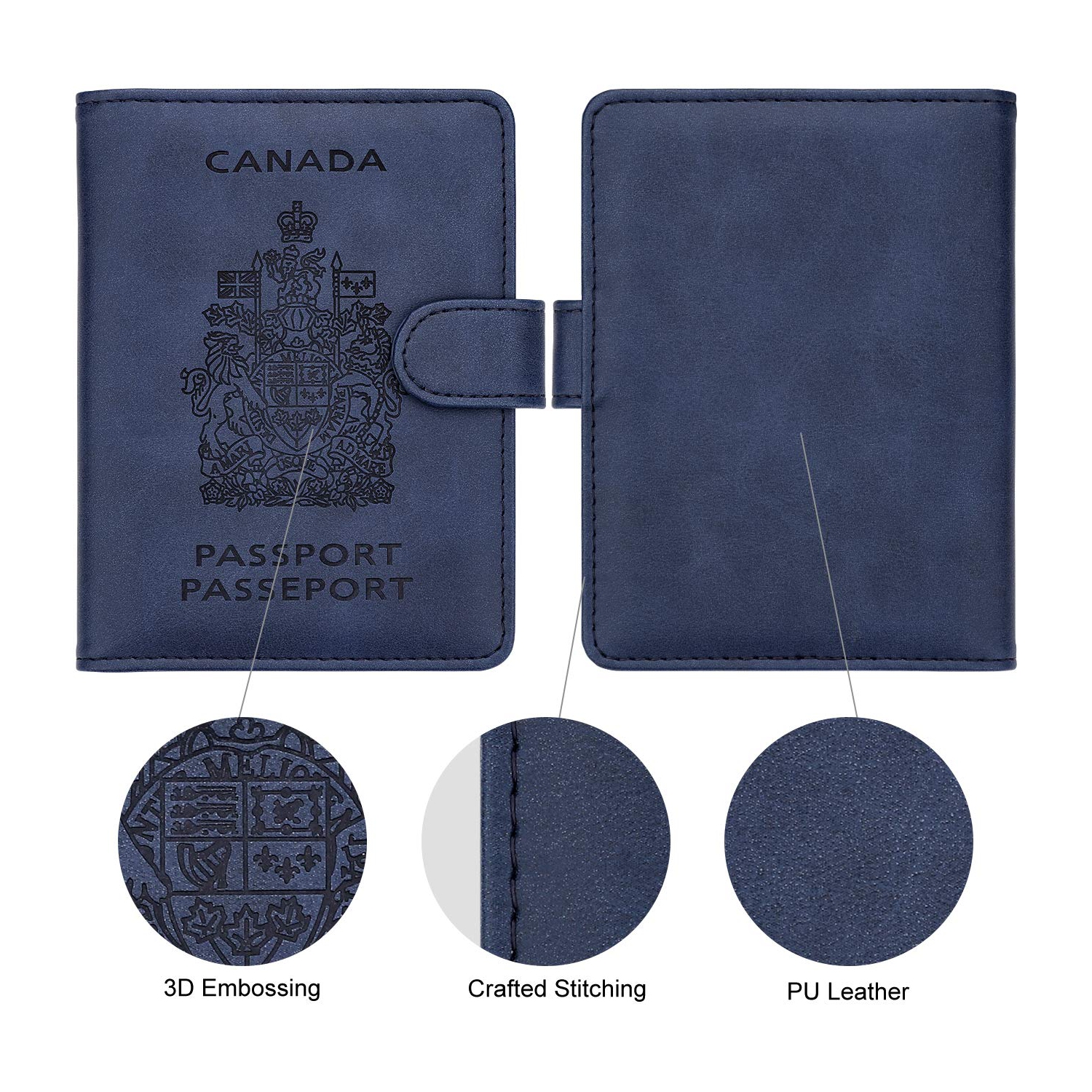 Couverture de passeport Rfid en cuir PU porte carte de - Temu Canada