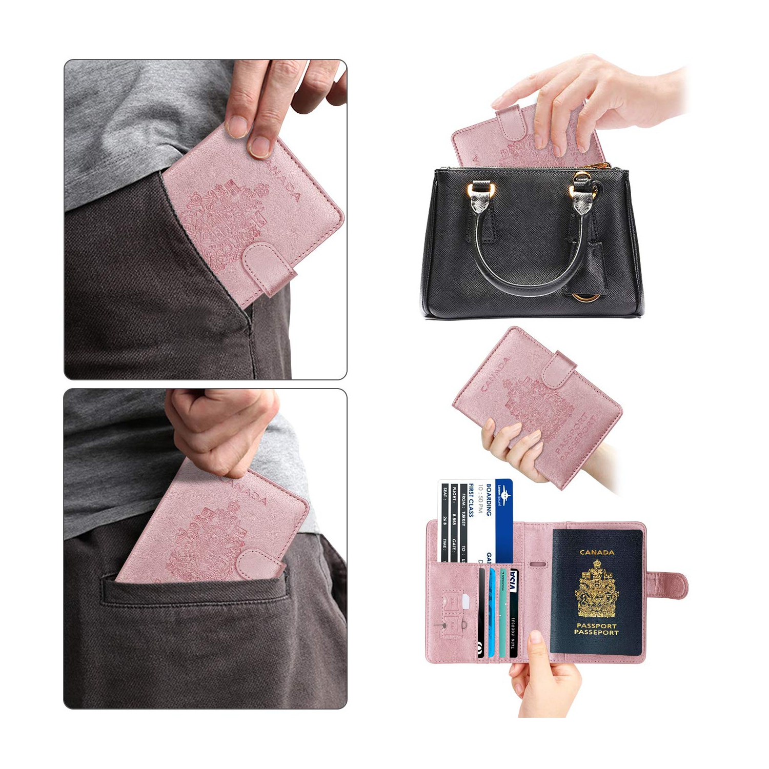 RFID Blocking Passport Holder Travel Wallet Cover Case