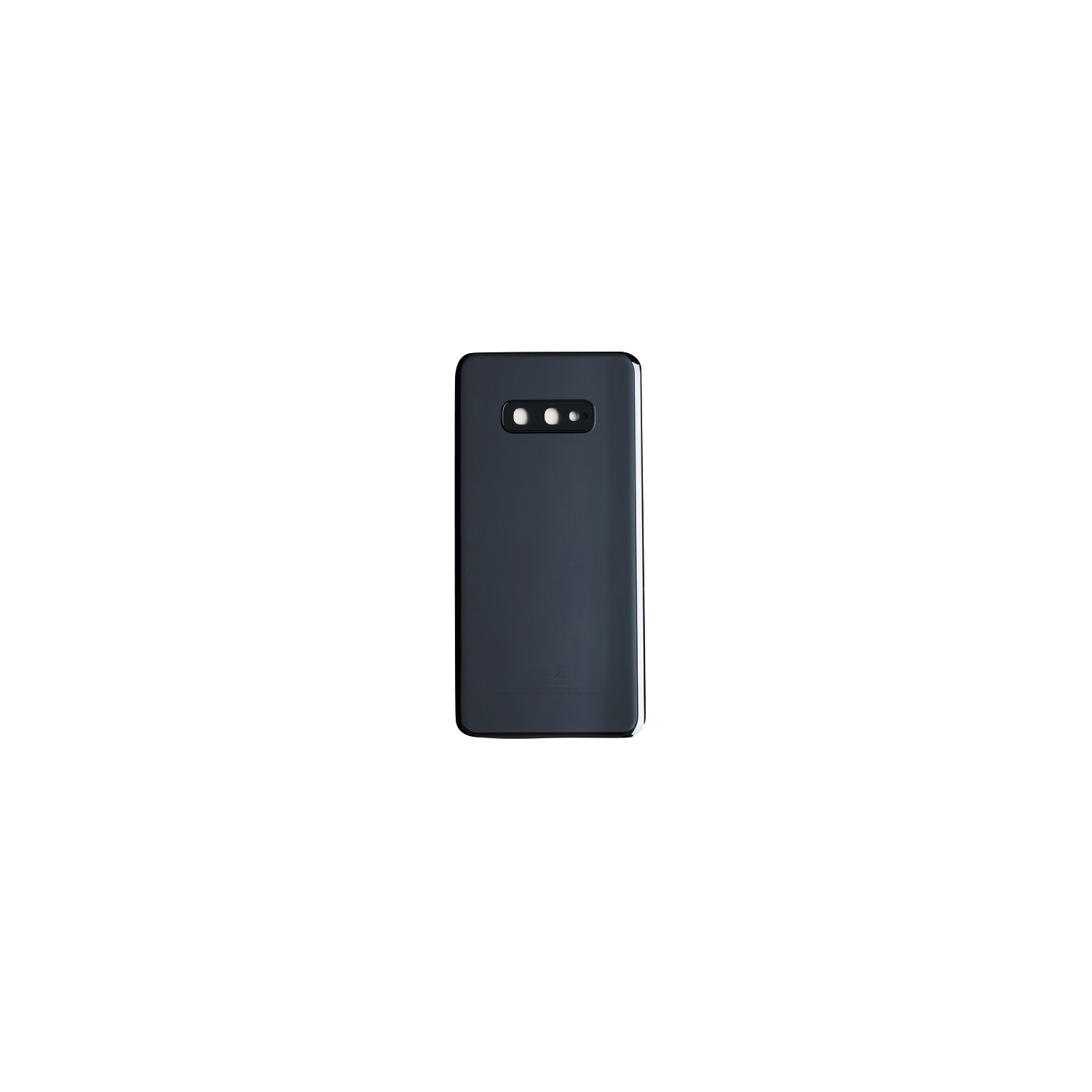 Couvercle de batterie de rechange pour boîtier arrière en verre + objectif pour appareil photo compatible avec le Galaxy S10e de Samsung - Noir