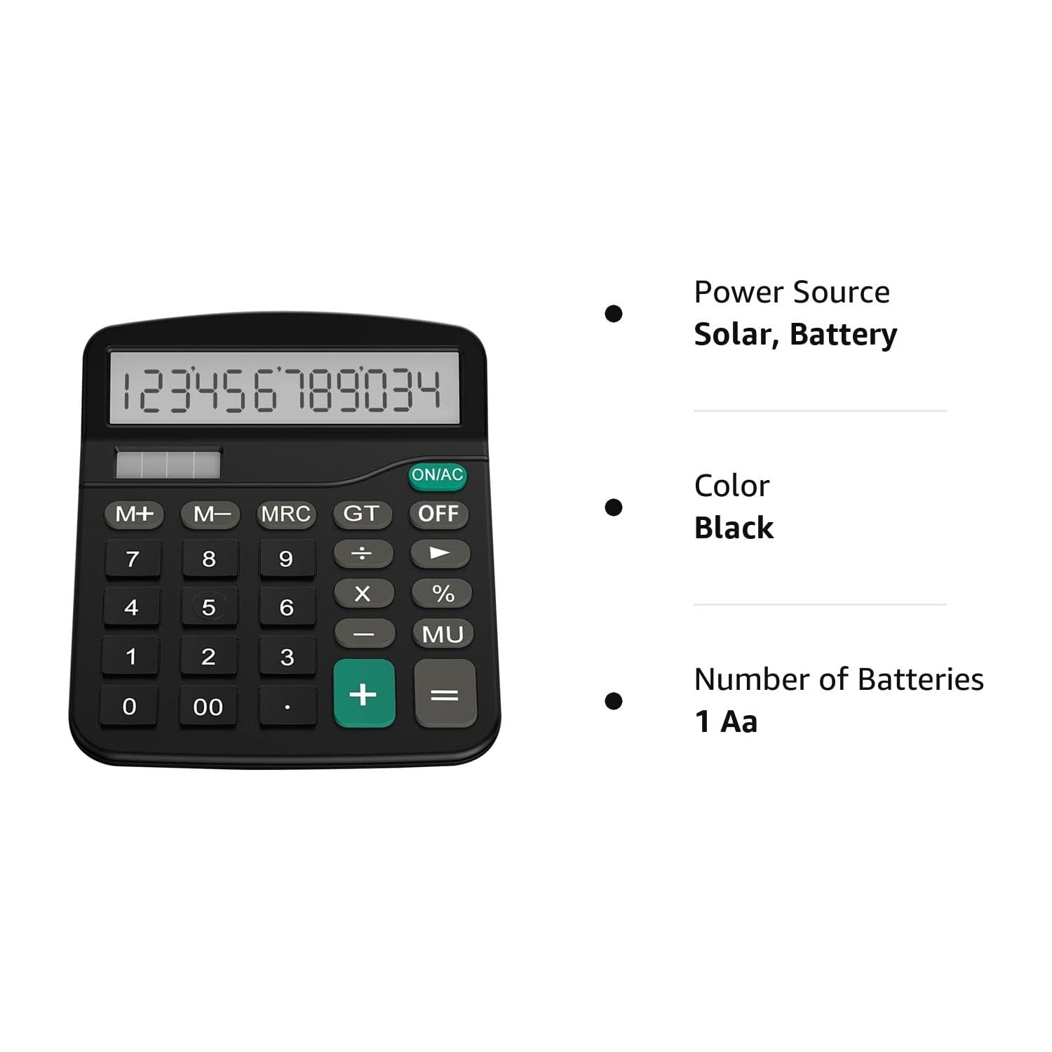 Calculator Standard Function Desktop Calculator, Black