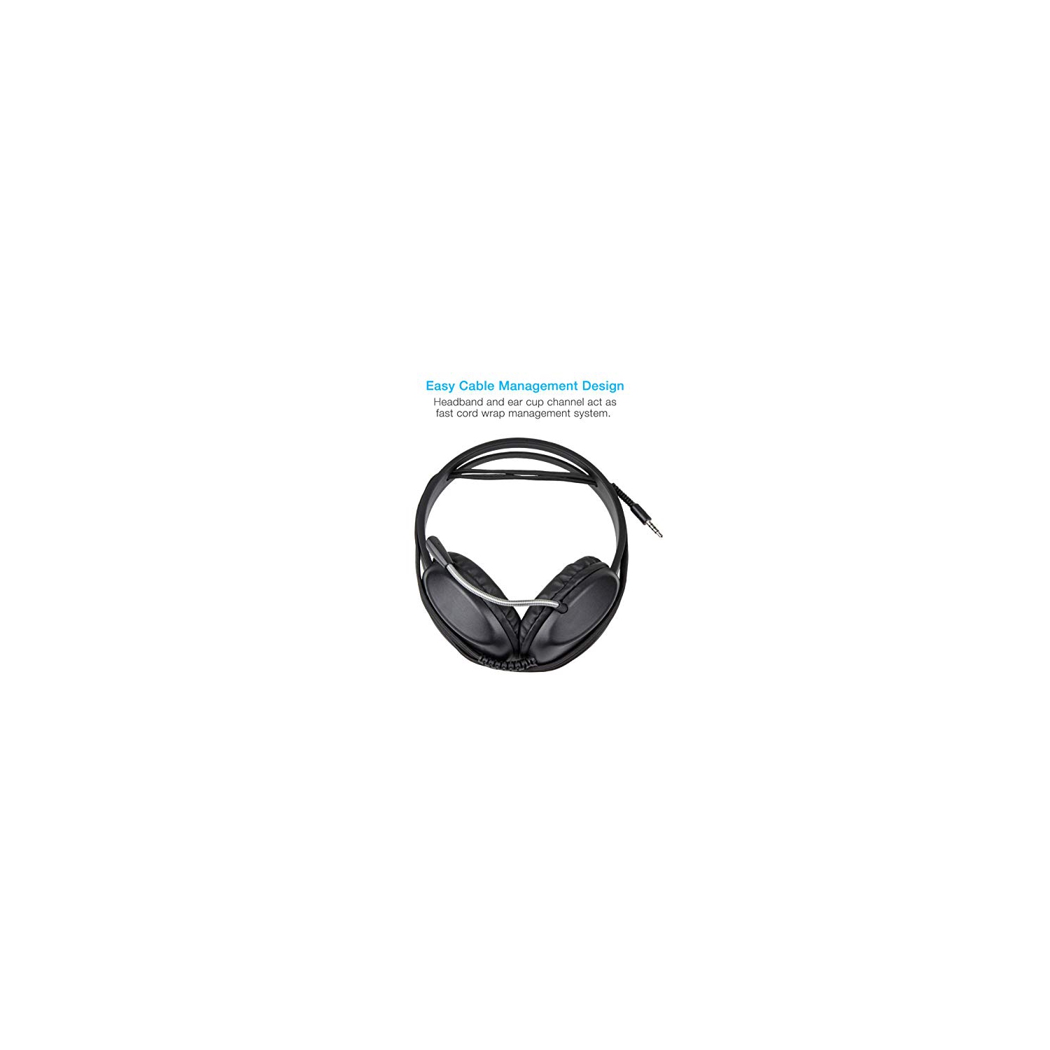 Cyber Acoustics – Casque stéréo 3,5 mm avec casque d’écoute et microphone à suppression du bruit pour les ordinateurs, les tablettes et les