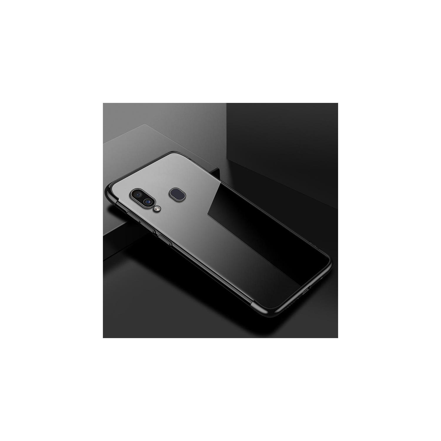 PANDACO Black Trim Clear Case for Samsung Galaxy A20