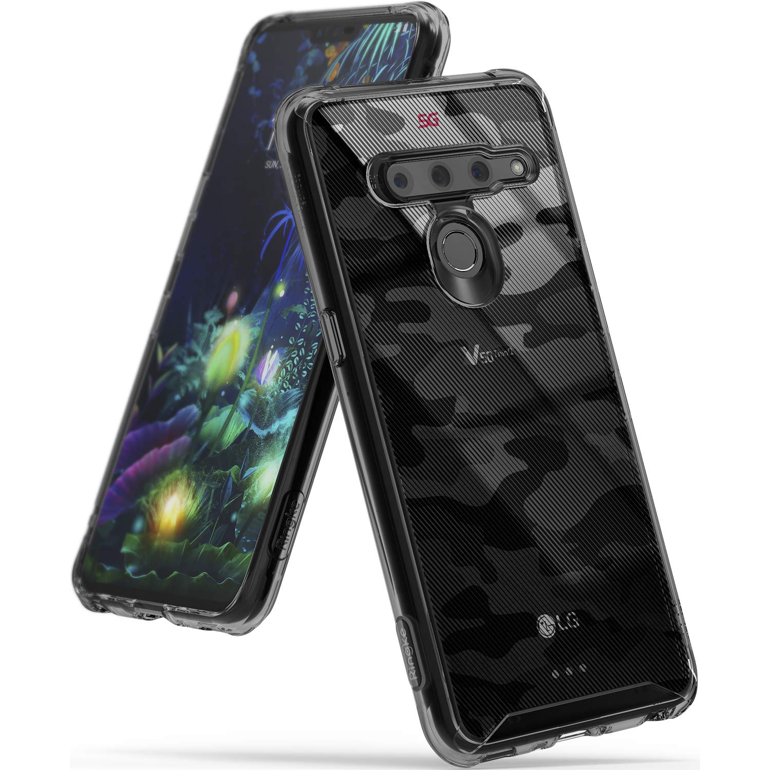 Ringke Fusion Design DDP Compatible with LG V50 ThinQ 5G Case Protective Cover 6.4" (2019) - Camo Black