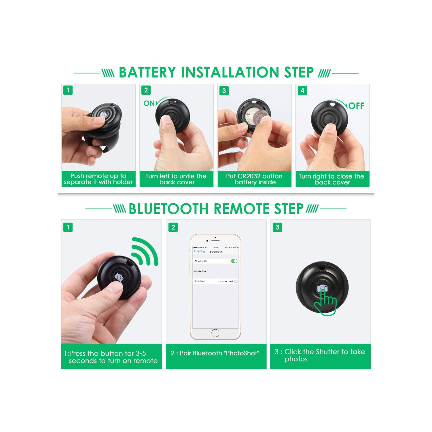 Selfie Stick Tripod, Bluetooth Selfie Stick with Tripod Stand and Detachable Wireless Remote, Extendable Monopod