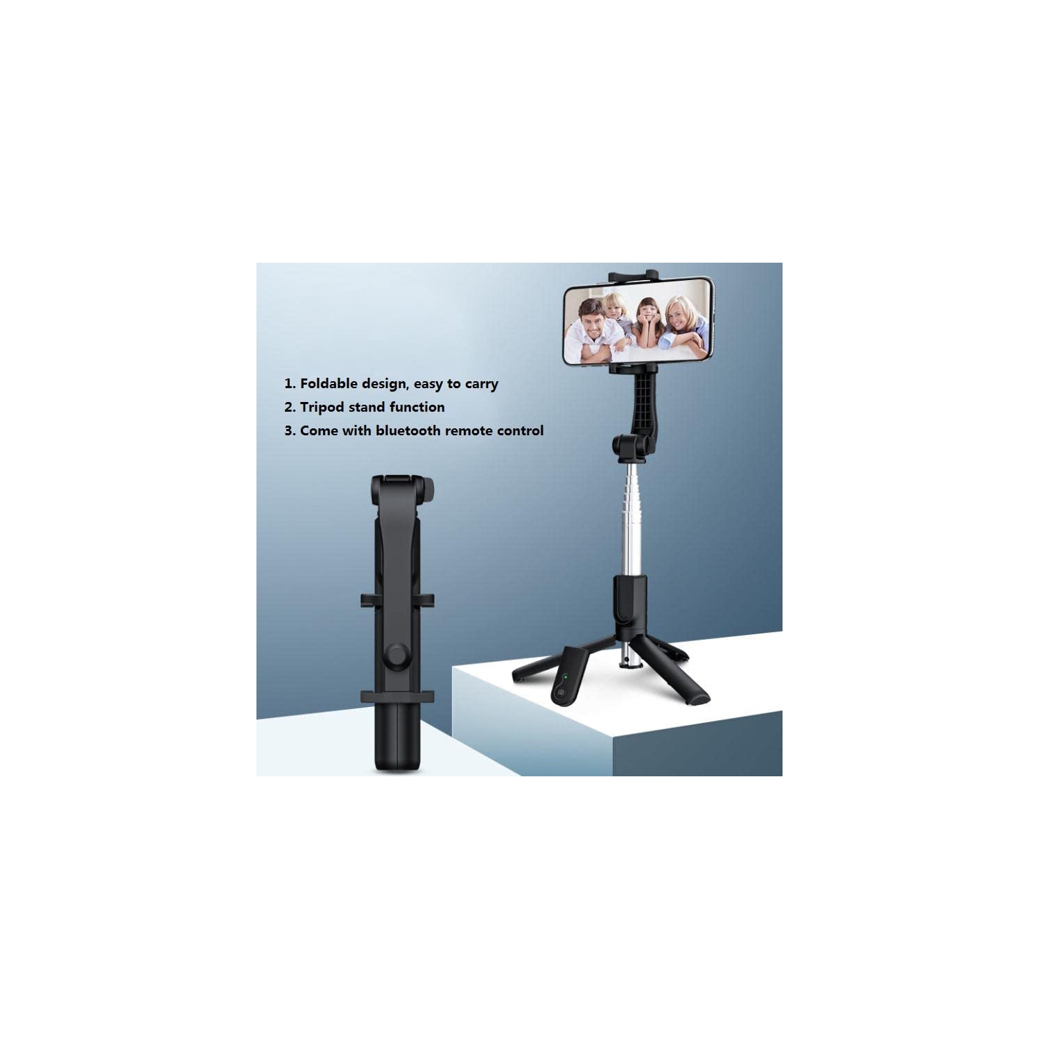 Navor Selfie Stick Tripod Mini Pocket Extendable Monopod with Remote 3-in-1