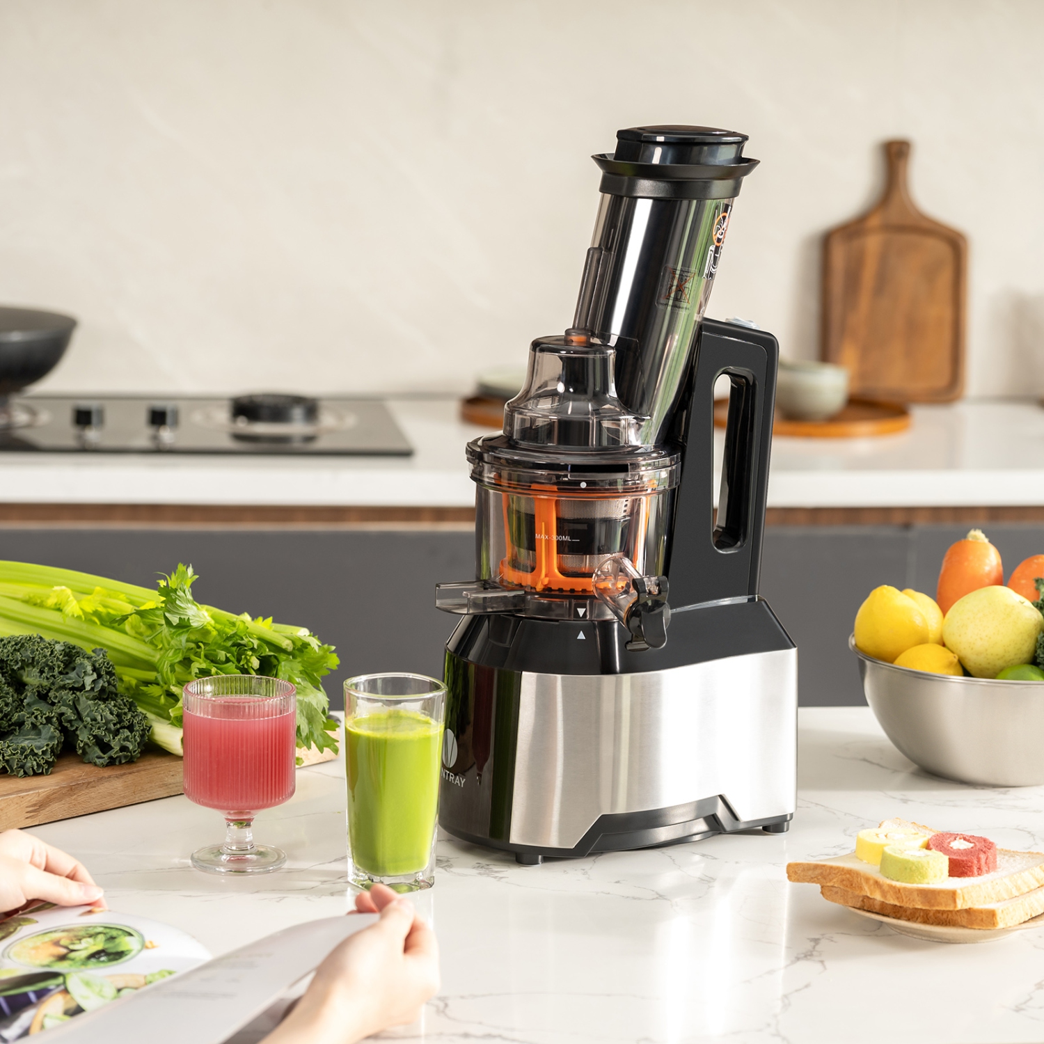 Ventray Big Mouth Masticating Juicer, Juice Extraction with Large Chute