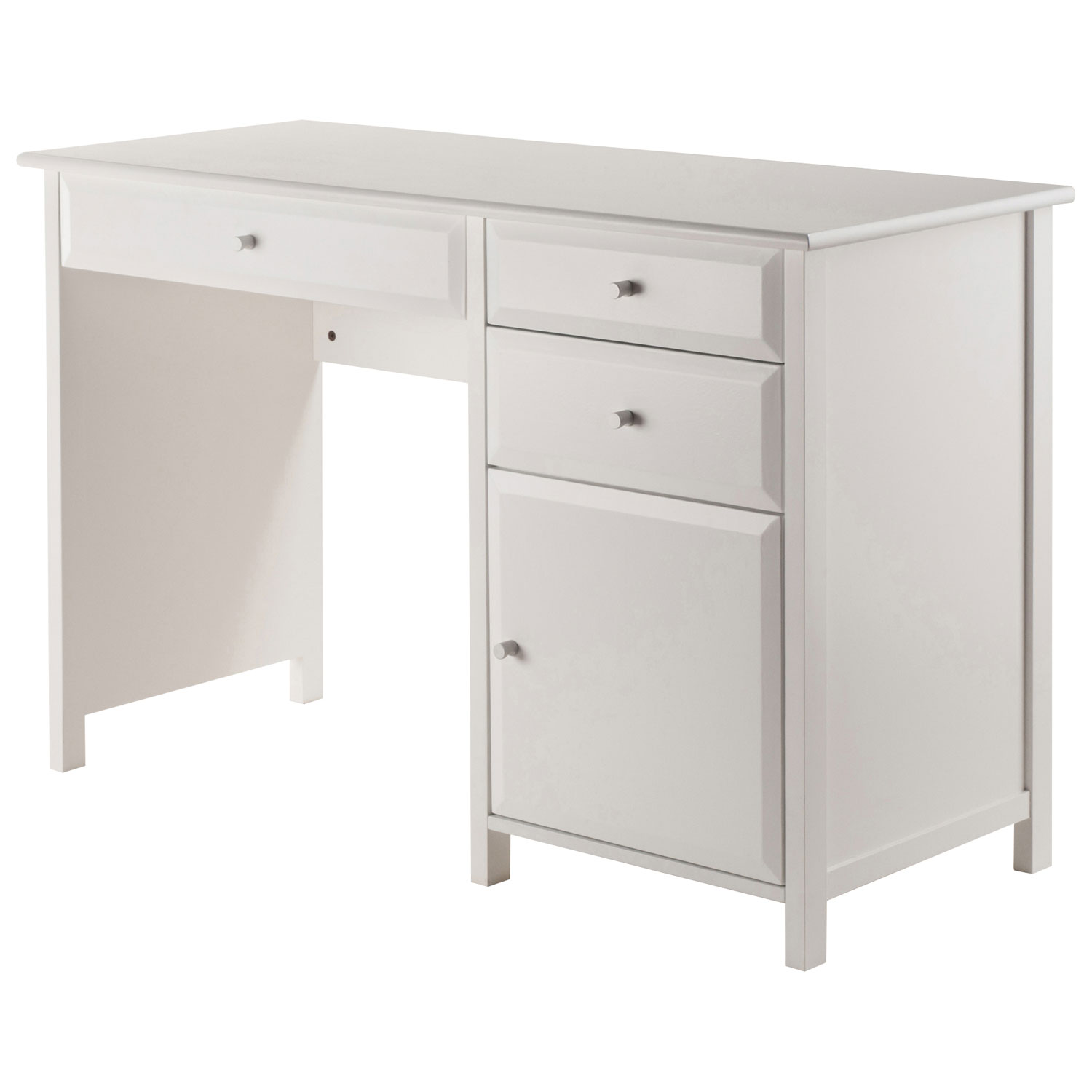 Bureau d'ordinateur Delta avec classeur et table pour imprimante - Blanc