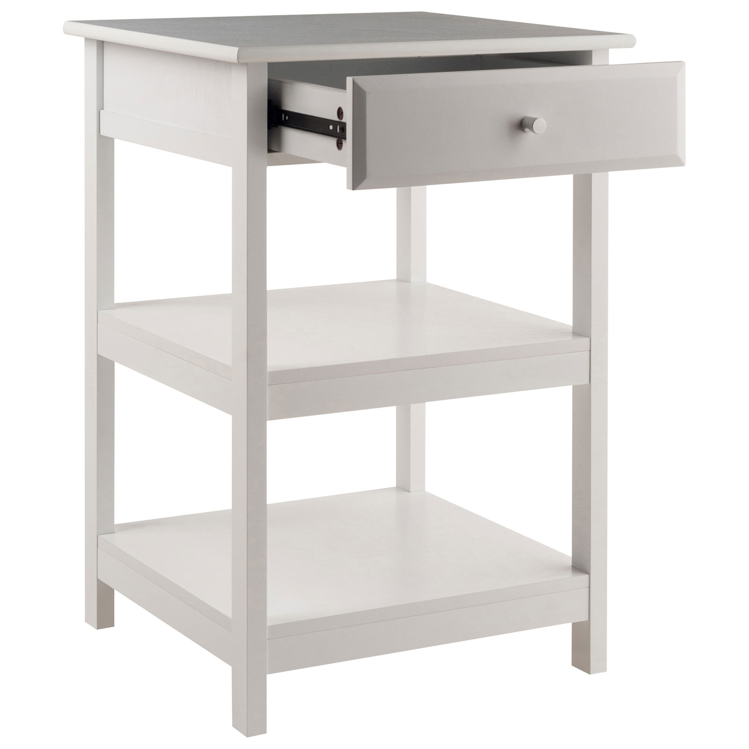 Bureau d'ordinateur Delta avec classeur et table pour imprimante - Blanc