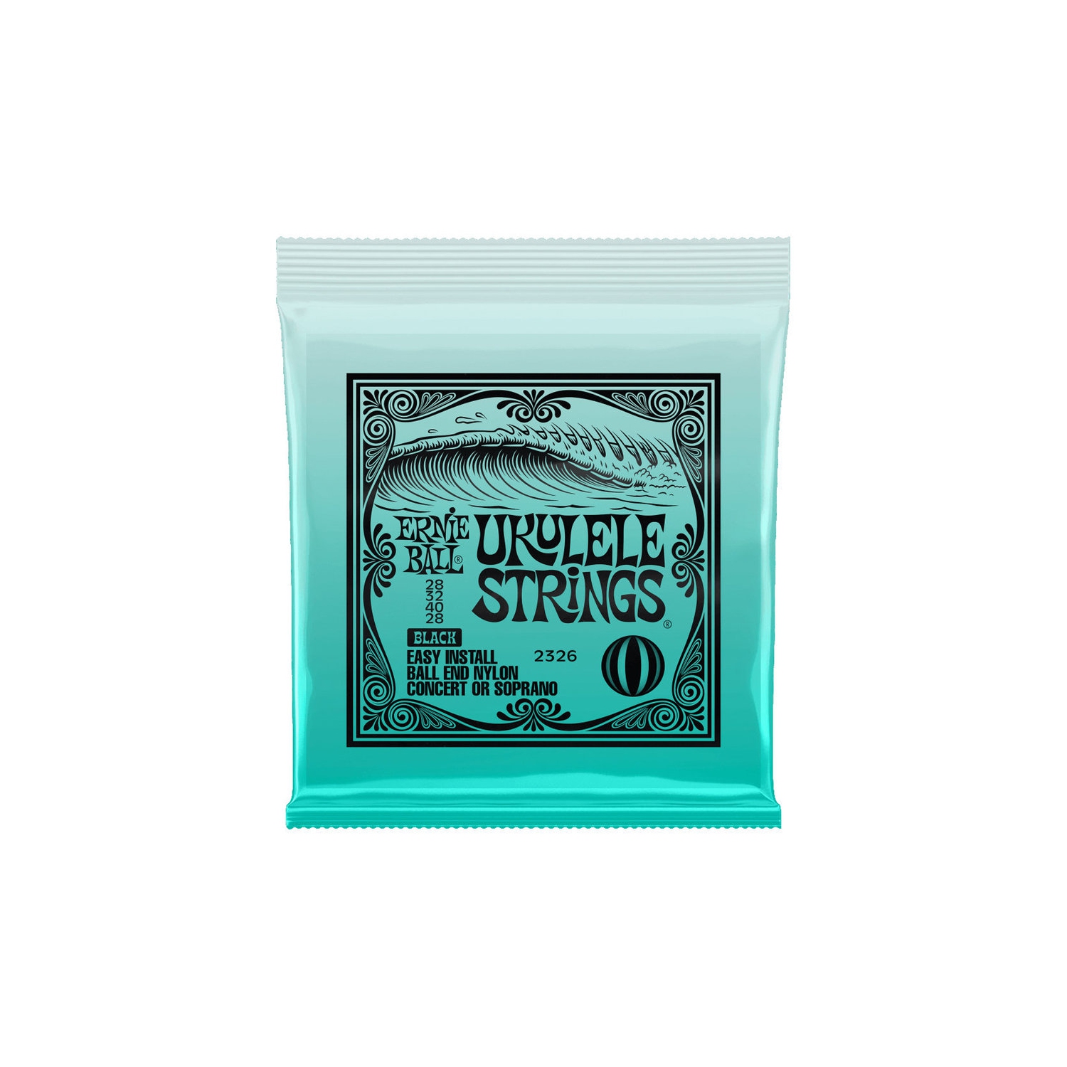 Ernie Ball Nylon Ukulele Strings - Soprano or Concert, Black