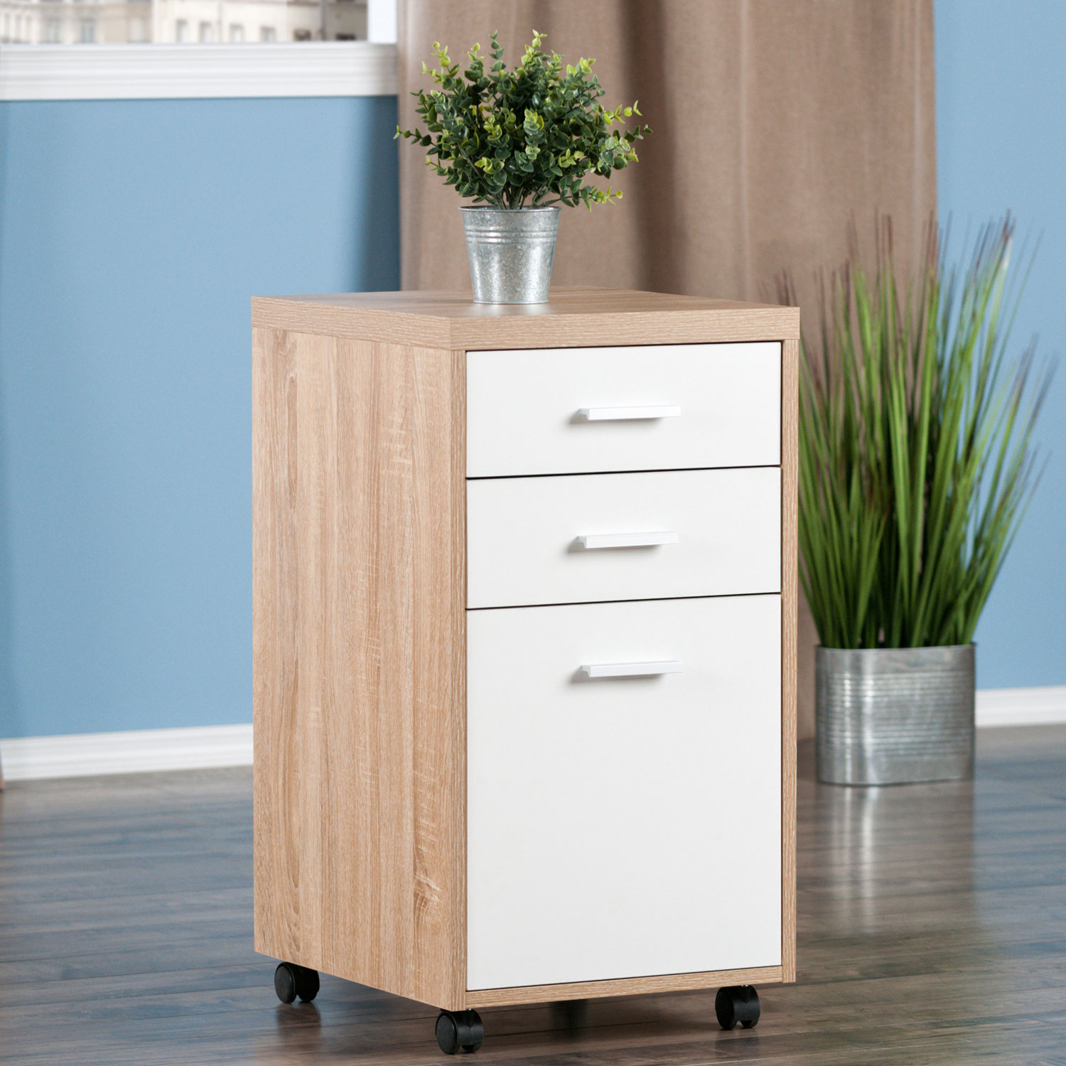 Kenner 3 Drawer Mobile Vertical File Cabinet Reclaimed Wood White Best Buy Canada