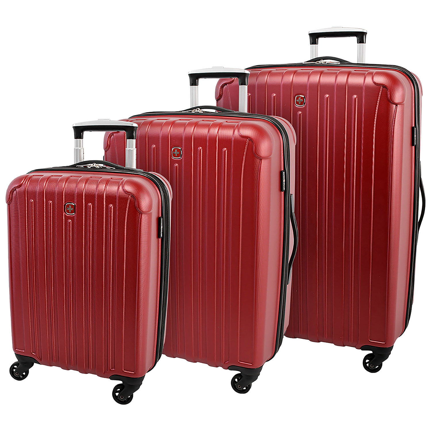 red luggage set