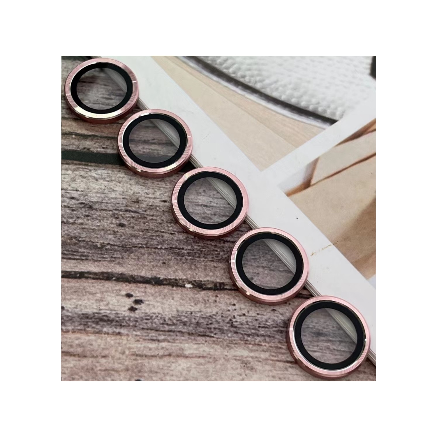 TopSave [3 Individuels] Protecteur d'objectif d'appareil photo conçu pour iPhone 13 Pro/13 Pro Max, film en verre trempé, couvercle de protection