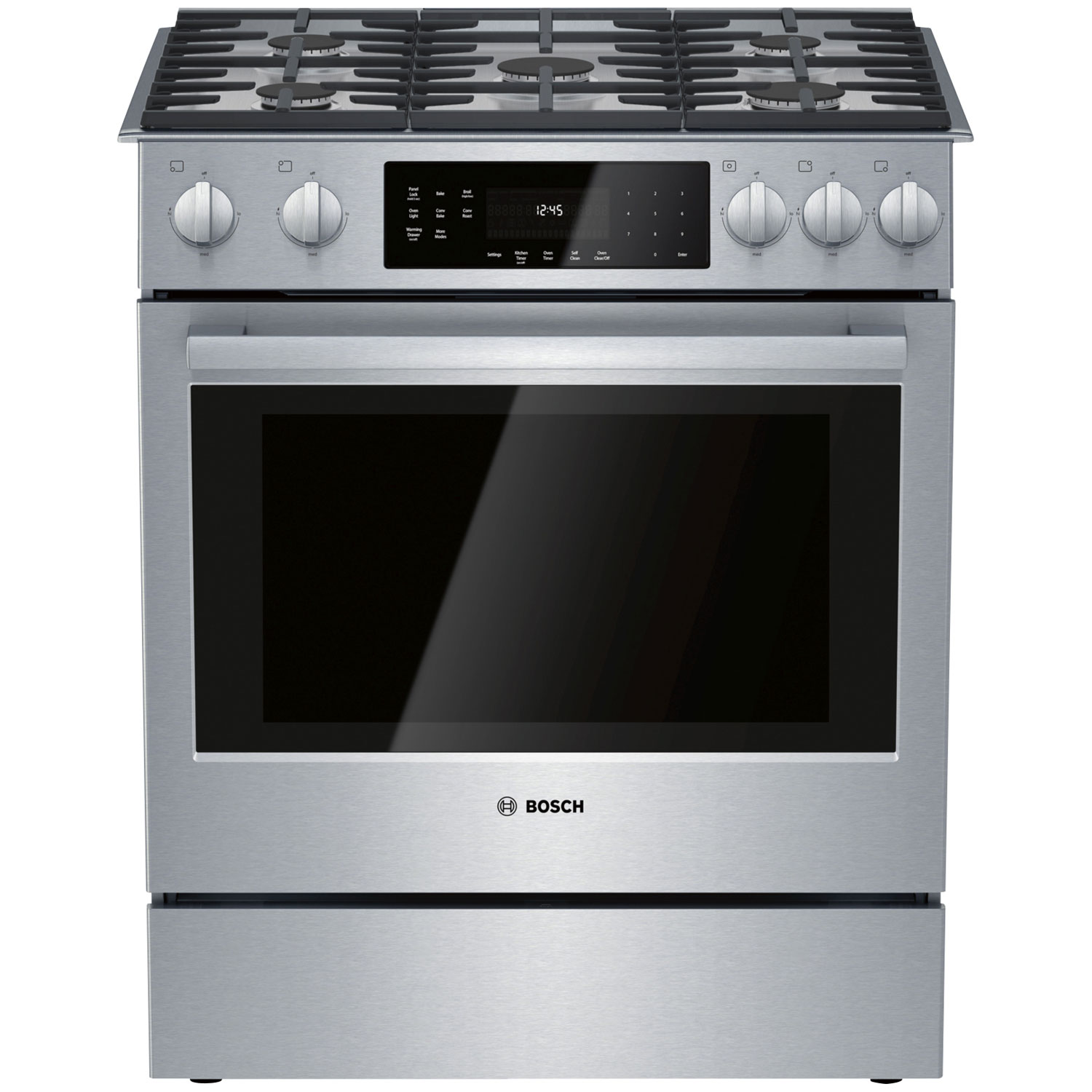 Bosch 30" 4.8 Cu. Ft. True Convection 5-Burner Slide-In Gas Range - Stainless Steel