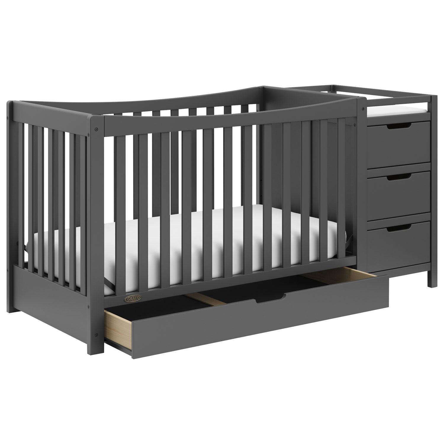 Graco Remi 4 in 1 Convertible Crib with Changing Table Grey Best Buy Canada