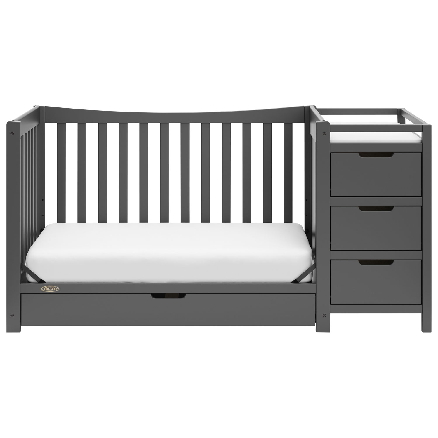 Graco Remi 4 in 1 Convertible Crib with Changing Table Grey Best Buy Canada