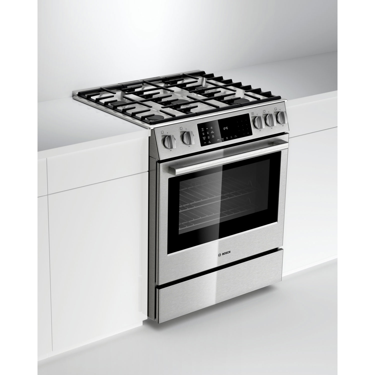 Bosch 30" 4.8 Cu. Ft. True Convection 5-Burner Slide-In Dual Fuel Range - Stainless Steel