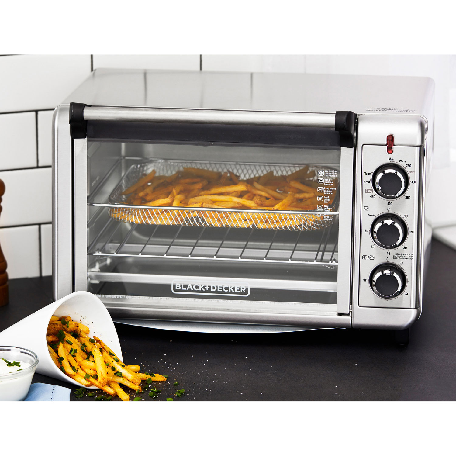 BLACK+DECKER Crisp 'N Bake Air Fry 4-Slice Toaster Oven TO1785SG