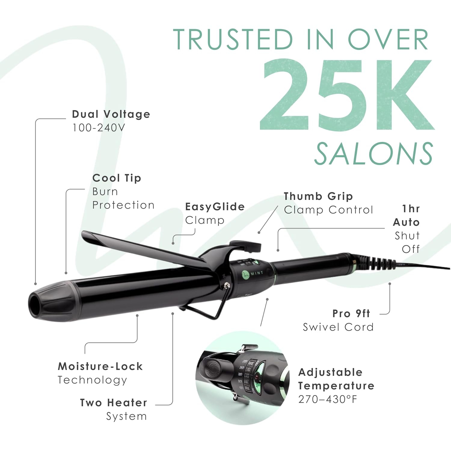 MINT X-LONG 1.25" CURLING IRON