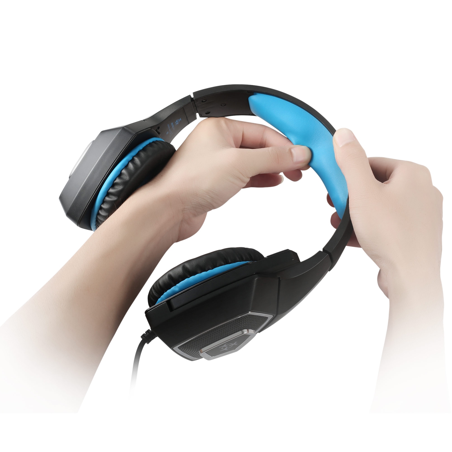 Casque de jeu pour PC Xbox One PS4, écouteurs de jeu d'oreille avec contrôle du volume du microphone antibruit RVB LED Light, pour ordinateur