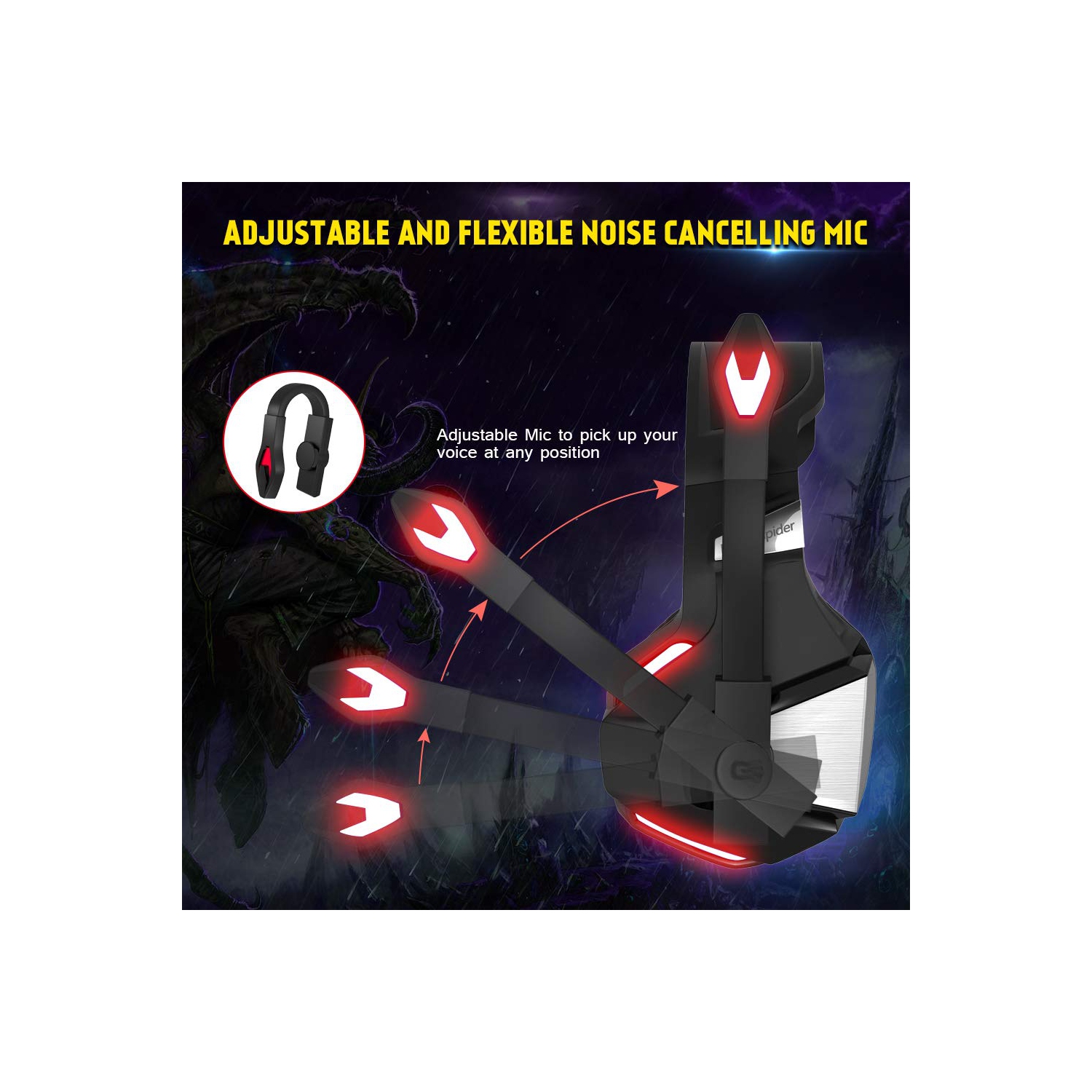 Casque de jeu pour PC Xbox One Nintendo Switch iPad Mobile, écouteurs de jeu avec micro, lampe DEL, commande de volume