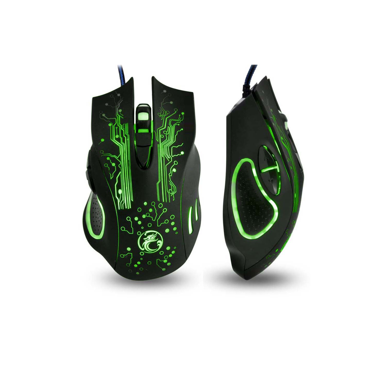 Souris de jeu optique USB 5500 ppp 6 boutons Souris filaire d’axGear pour ordinateur de jeu 7 DEL