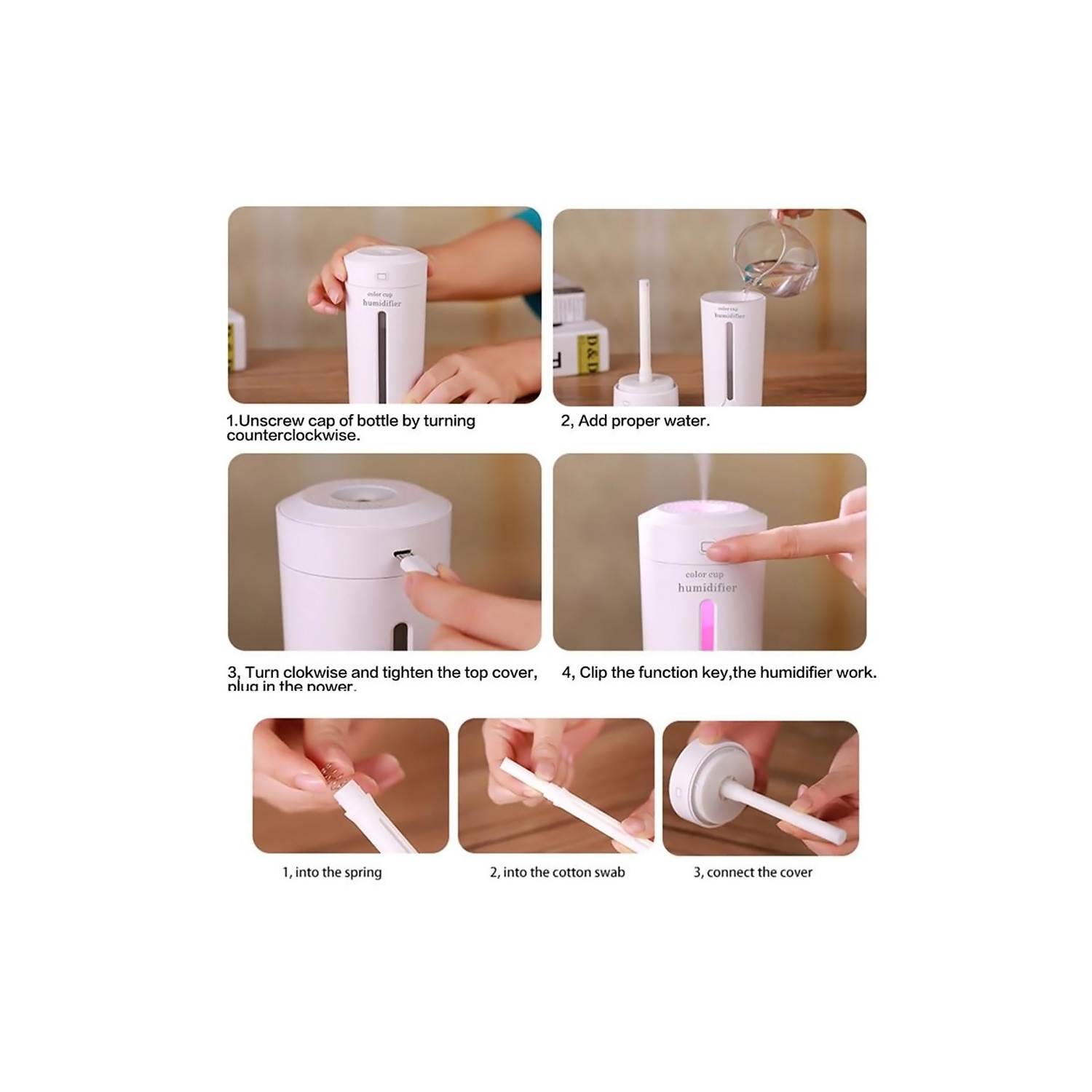 Humidificateur portatif à DEL Moisture de nuit alimenté par USB – axGear