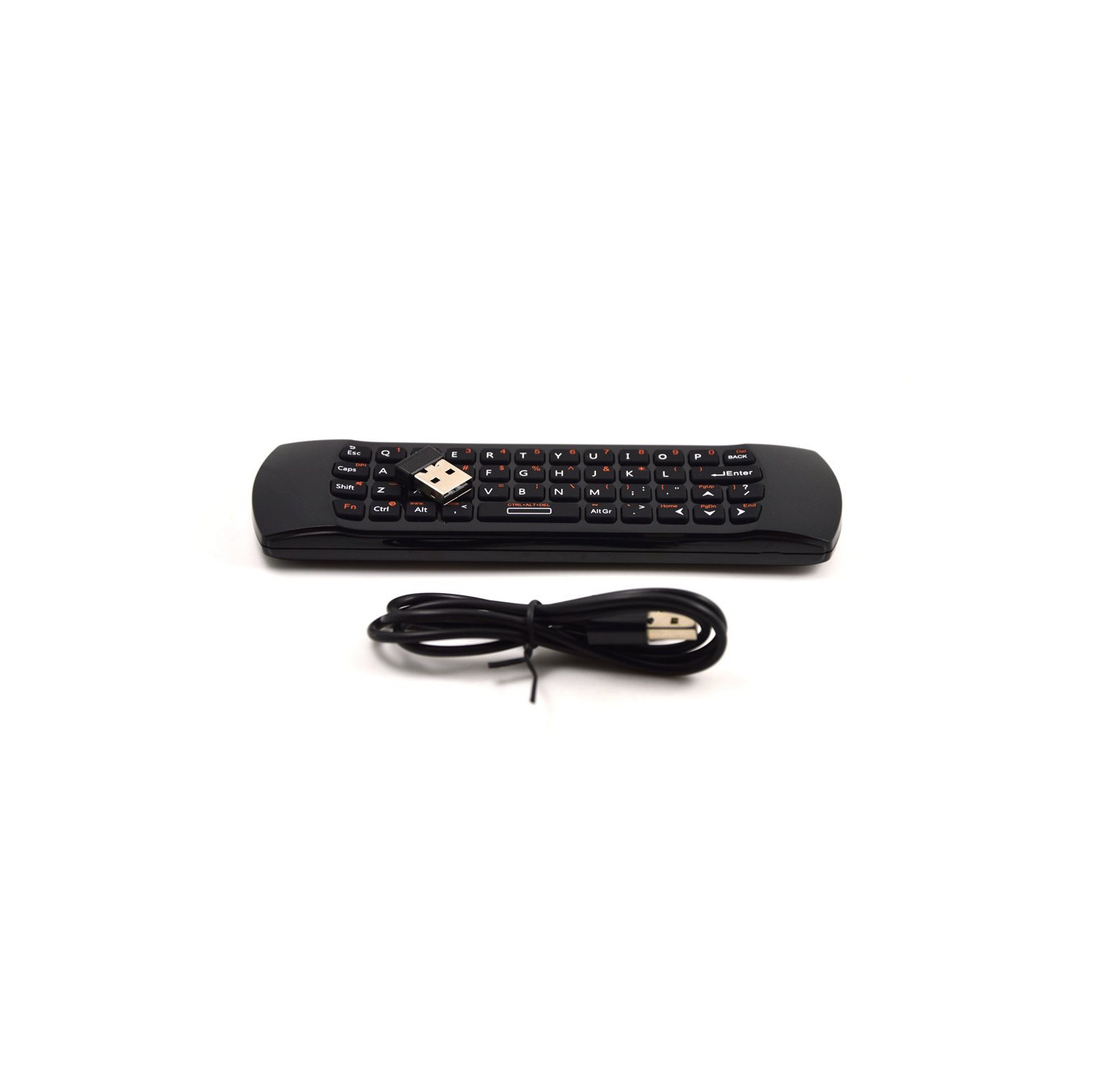 Rii Mini i25 Multifunction Mini Wireless 2.4GHz Air Mouse Keyboard K25 Infrared Remote Control, Black
