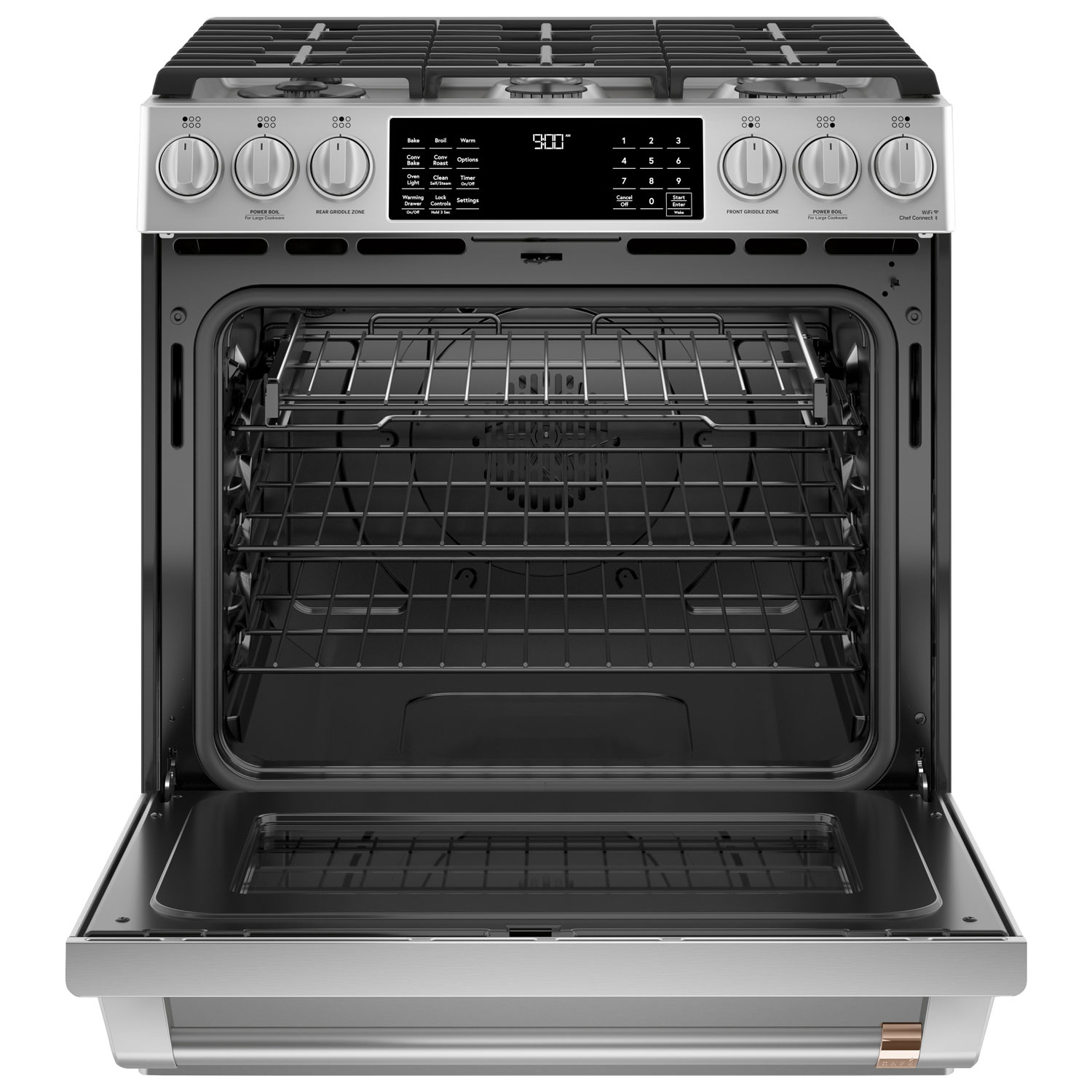 Café 30 5.7 Cu. Ft. True Convection 6-Burner Slide-In Dual Fuel Range  (CC2S900P2MS1) - Stainless