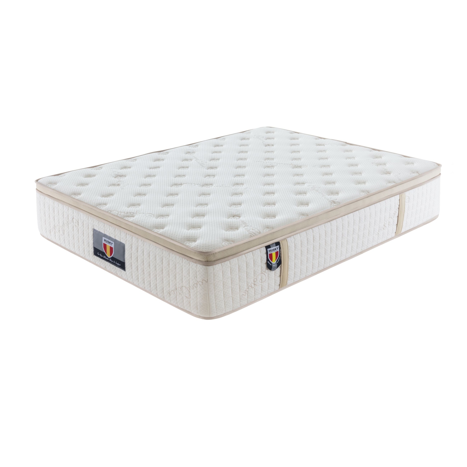 Husky® Five Star Comfort «&nbsp;Trinity&nbsp;» coton biologique , Gel bleu, ressorts ensachés - matelas simple