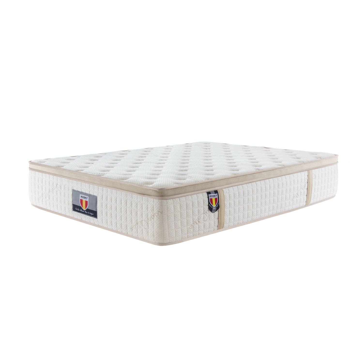 Husky® Five Star Comfort «&nbsp;Trinity&nbsp;» coton biologique , Gel bleu, ressorts ensachés - matelas simple