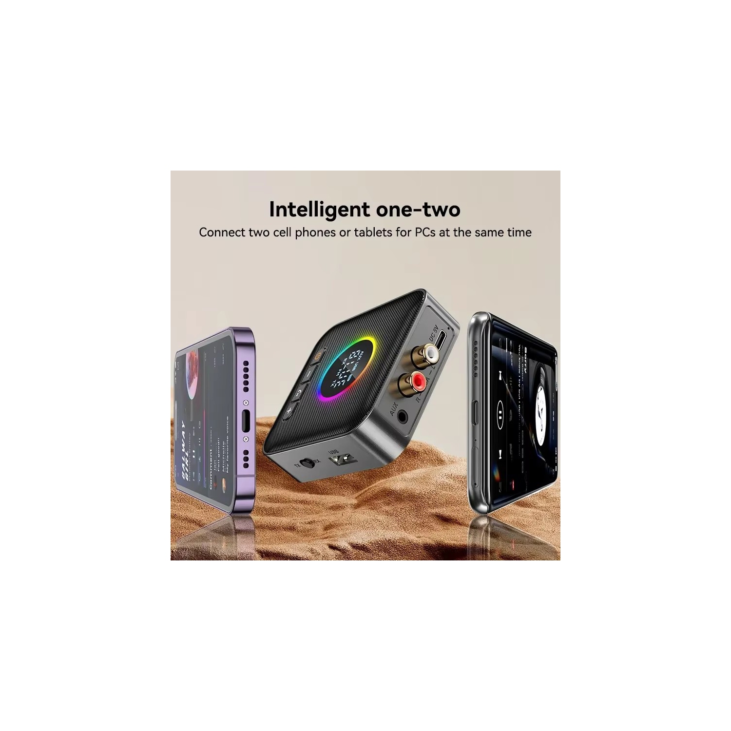 Récepteur Bluetooth 1Mii B06 plus, adaptateur audio sans fil haute fidélité, récepteur Bluetooth 5,1 avec aptX HD 3D à faible latence pour système