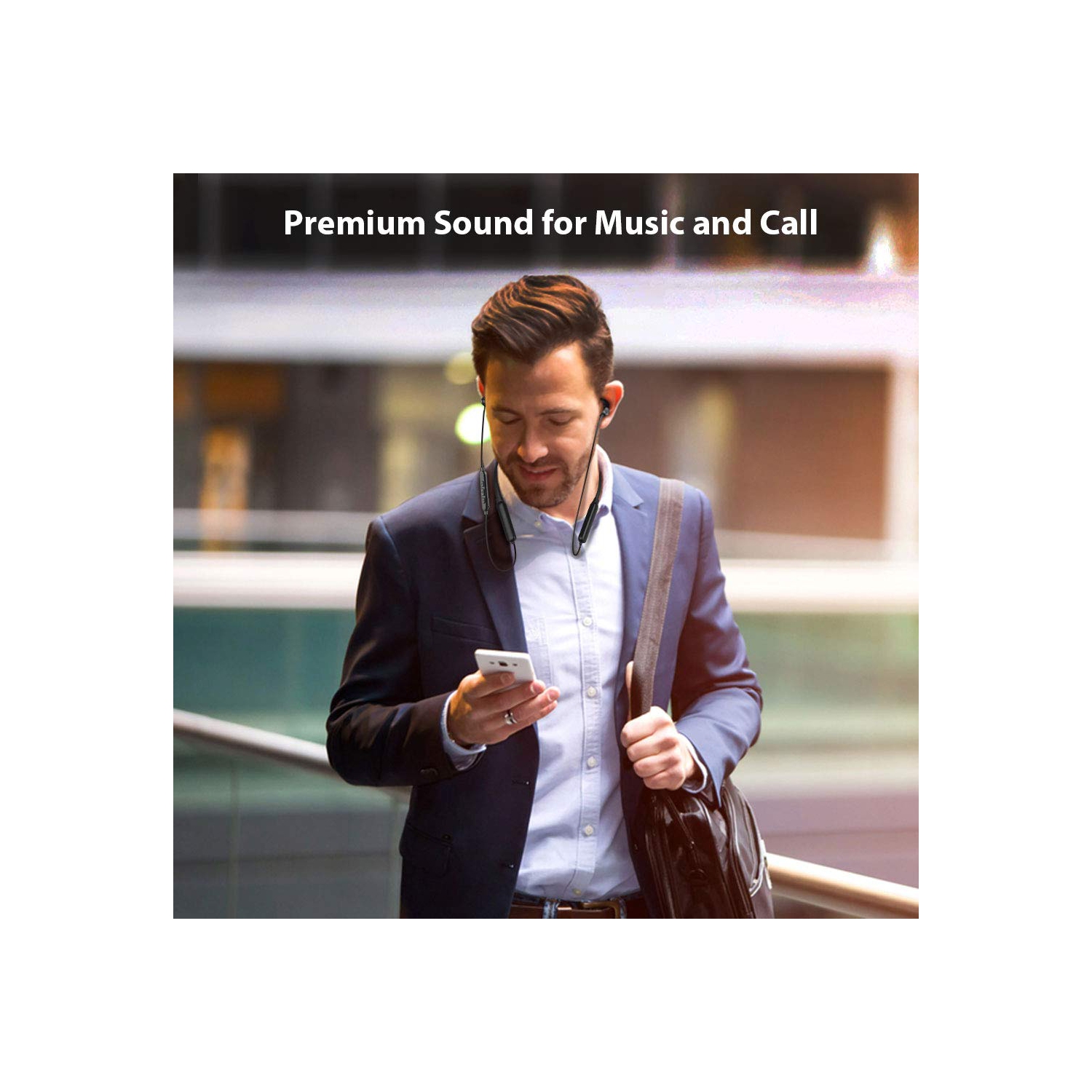 20Hrs Bluetooth Neckband Headphones, No Delay, Magnetic Wireless Earphones with Mic, Light & Comfortable,