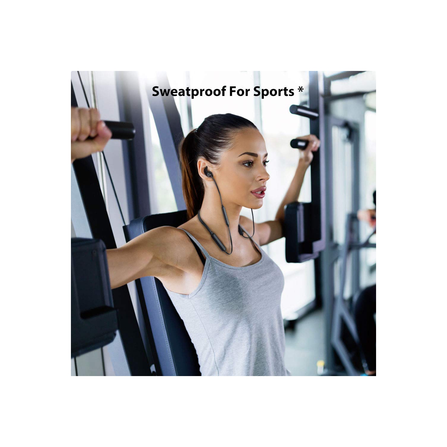 20Hrs Bluetooth Neckband Headphones, No Delay, Magnetic Wireless Earphones with Mic, Light & Comfortable,