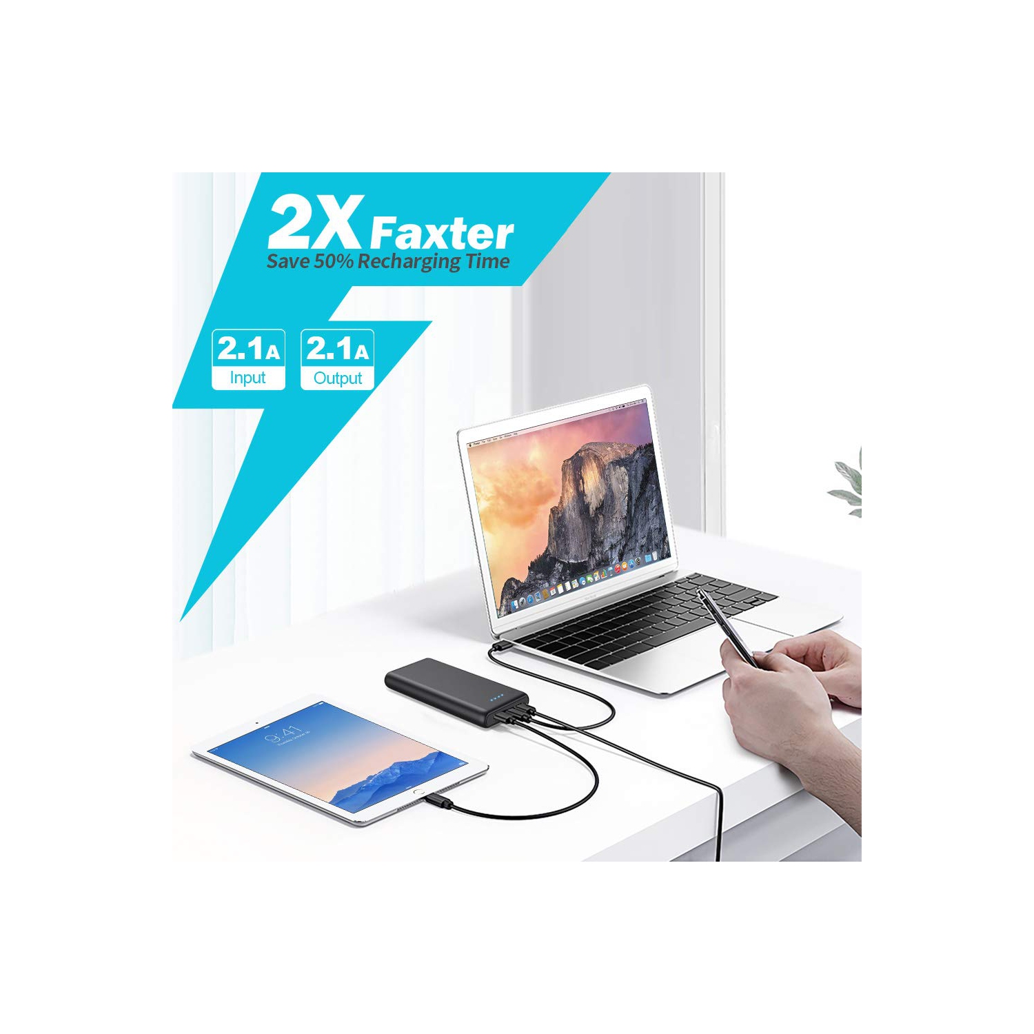 Chargeur portable/chargeur portable 24800&nbsp;mAh de HLD avec lampe à 4 DEL