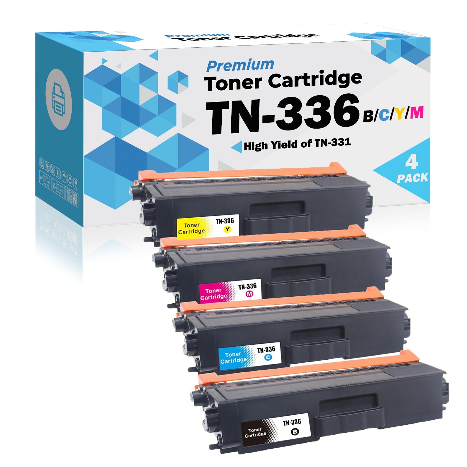 Ultra Toner™ 4 COLORS COMBO - Superior Brother TN331/336 BK/M/Y/C Compatible Toner Cartridge-Brother Printer