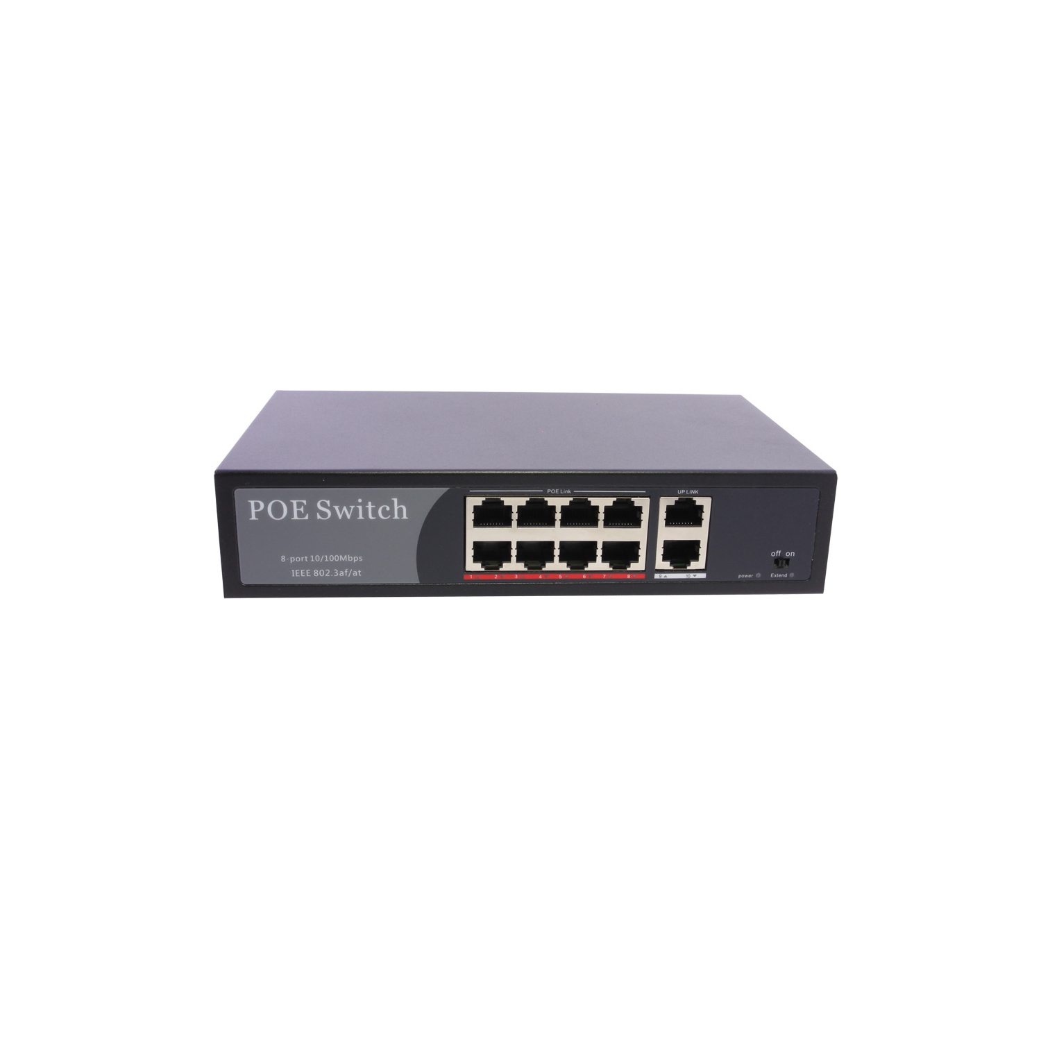 axGear PoE Network Switch 10/100m Power Injector 8 Port + 2 Port Power Over Ethernet