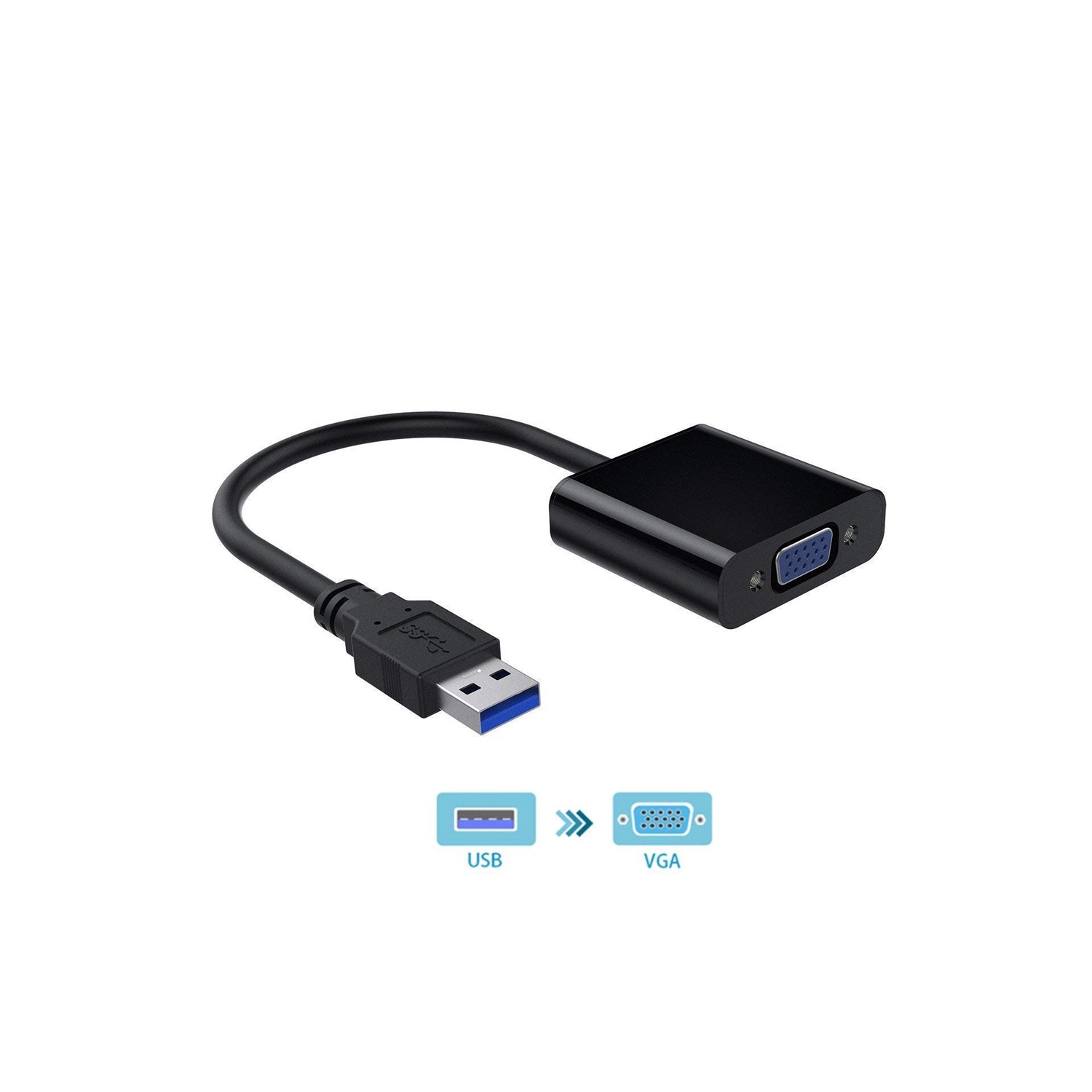 Adaptateur vidéo externe USB 3.0 vers VGA d’axGear, carte graphique multi-affichage