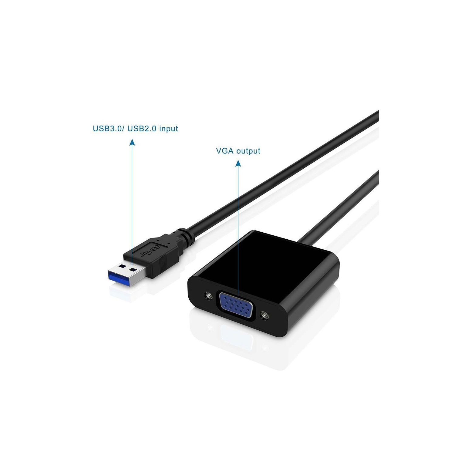 Adaptateur vidéo externe USB 3.0 vers VGA d’axGear, carte graphique multi-affichage