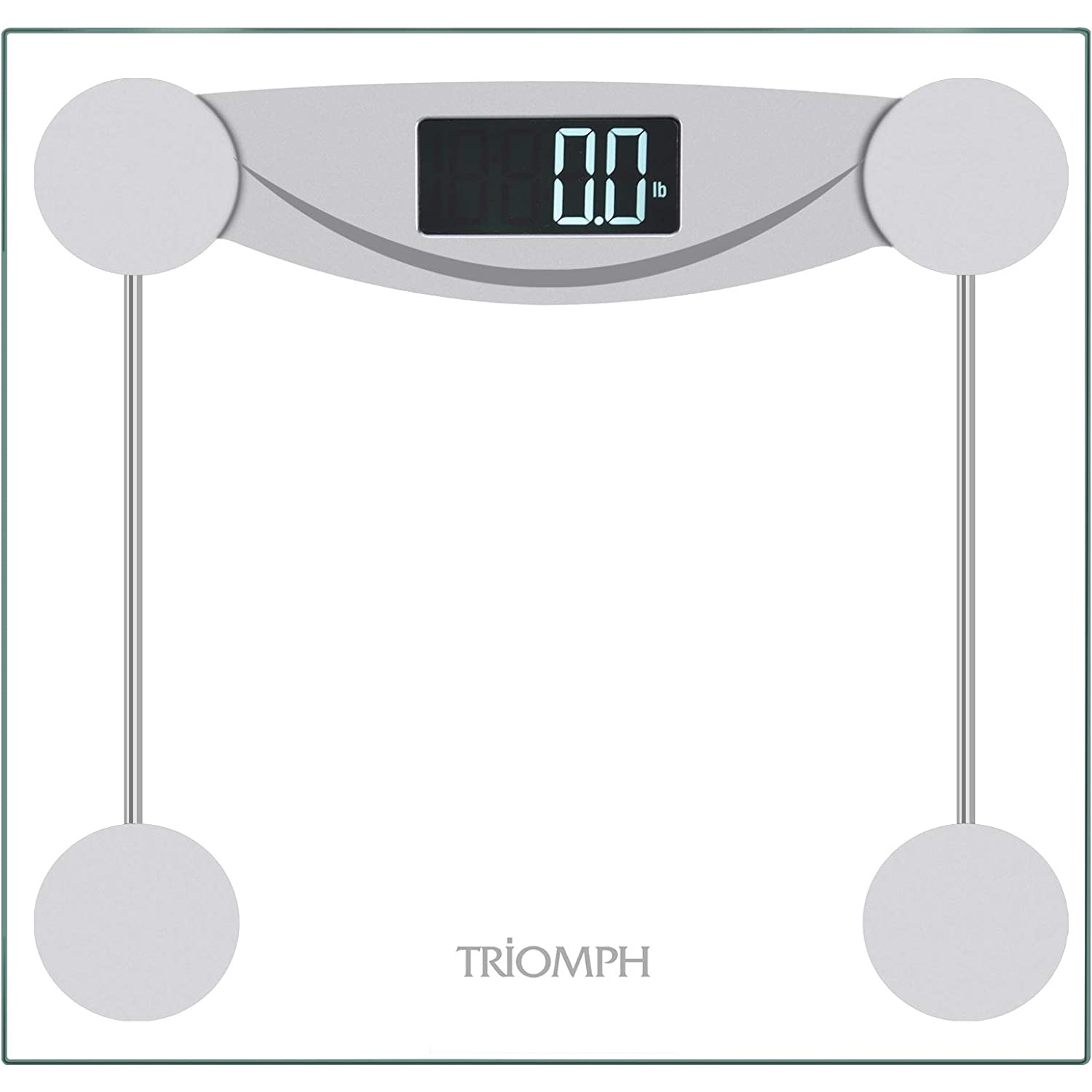 Smart Digital Body Weight Bathroom Scale with Step-On Technology, LCD Backlit Display, 400 lbs Capacity and Accurate Weight Measurements, Silver