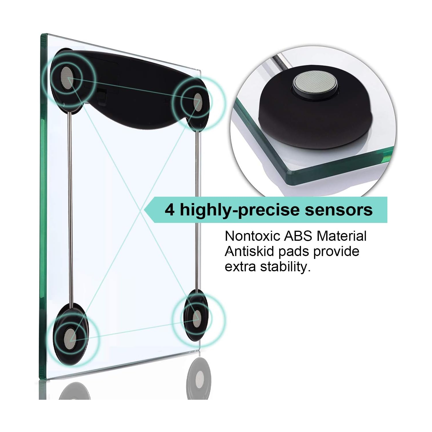 Smart Digital Body Weight Bathroom Scale with Step-On Technology, LCD Backlit Display, 400 lbs Capacity and Accurate Weight Measurements, Silver