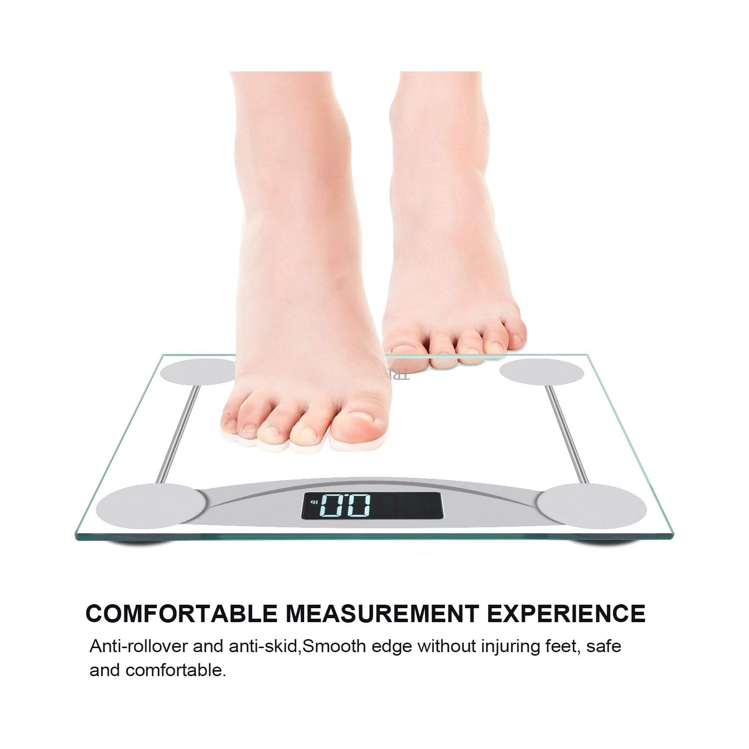 Smart Digital Body Weight Bathroom Scale with Step-On Technology, LCD Backlit Display, 400 lbs Capacity and Accurate Weight Measurements, Silver